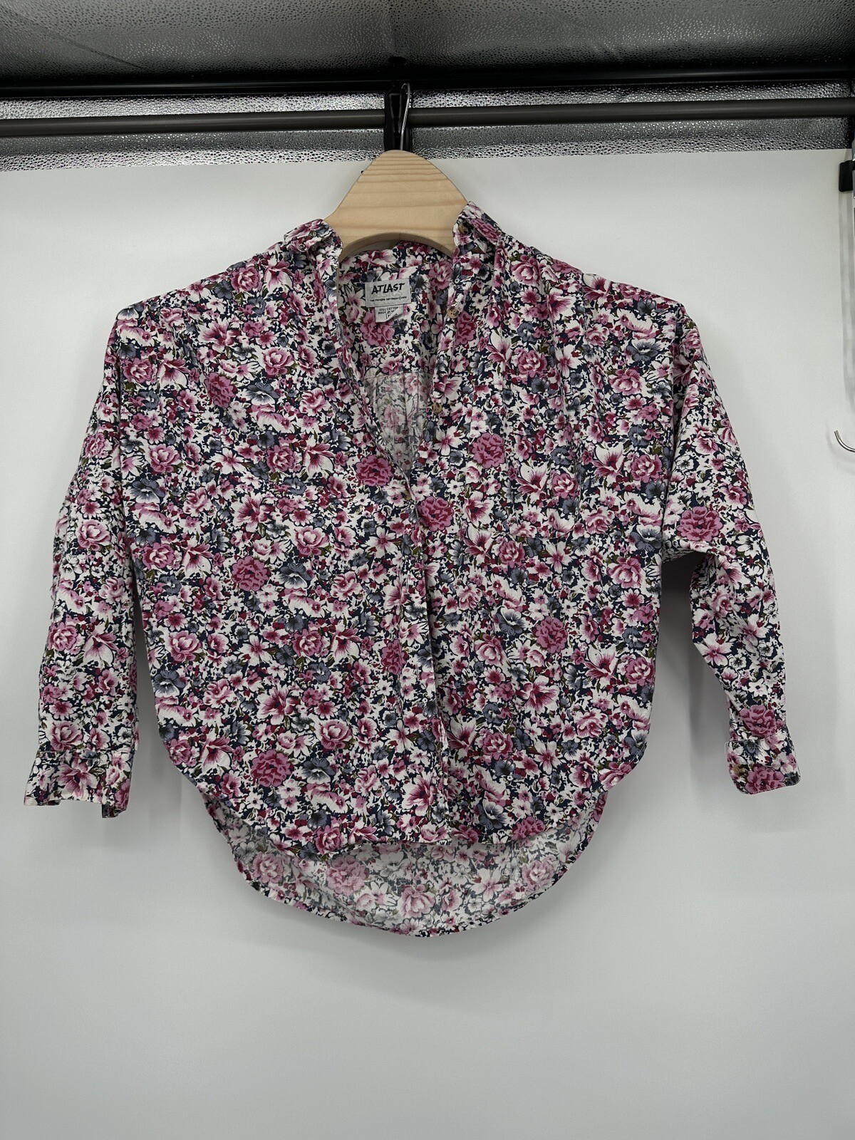 Vintage 1992 NOS At Last floral button front shirt blouse 90’s retro top M