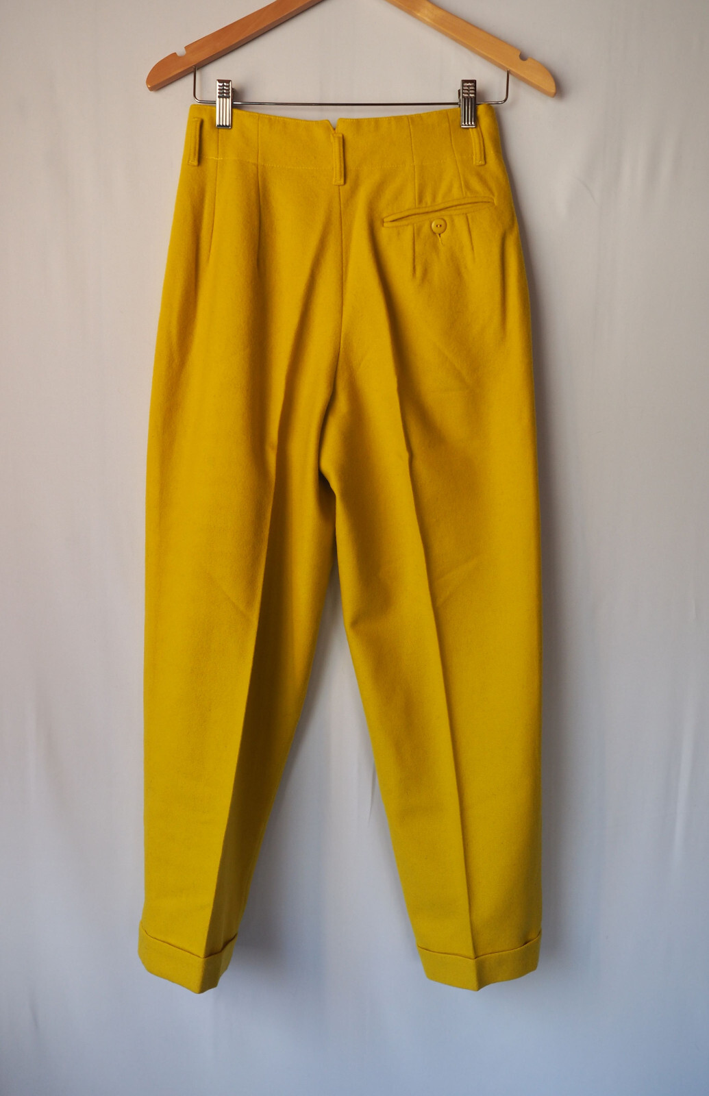 Vintage ET VOUS Made In France Wool Trouser Pants 80’s Comic Book Yellow Size 40
