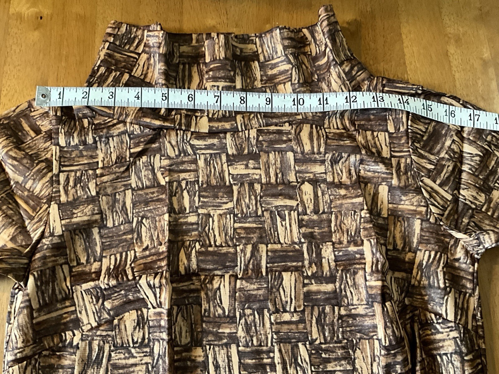 NOS 1960s MOD Jane Emory Fashions Acetate Shift Brown Mad Men S/Sleeve Size 10