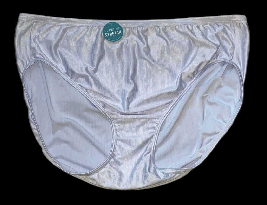 Vanity Fair Supreme Stretch Blue High Waisted Shiny Silky Panties 11/4XL NWT