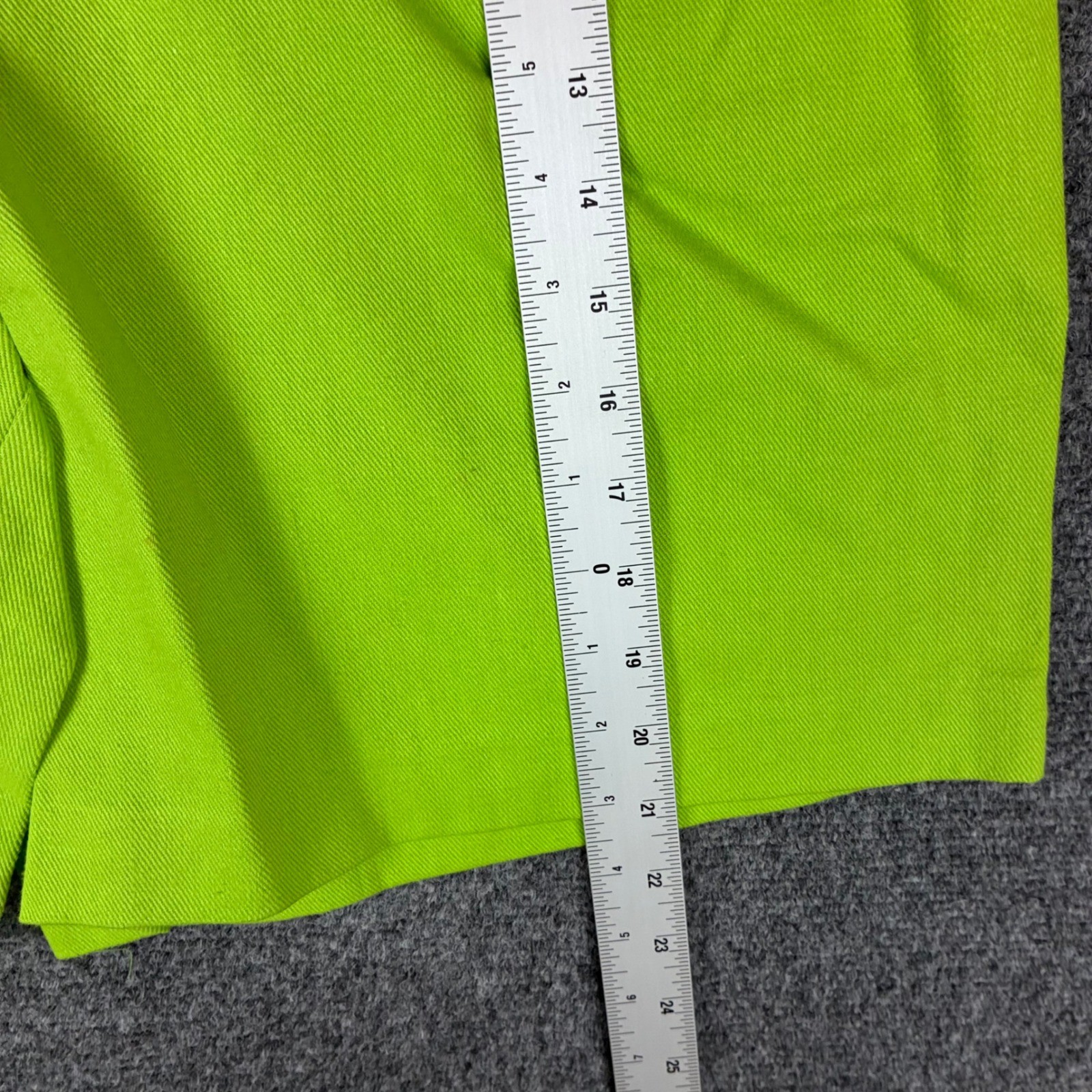 VTG F Stop Neon Lime Green High Waisted Embroidered Shorts Size 6 Made in USA
