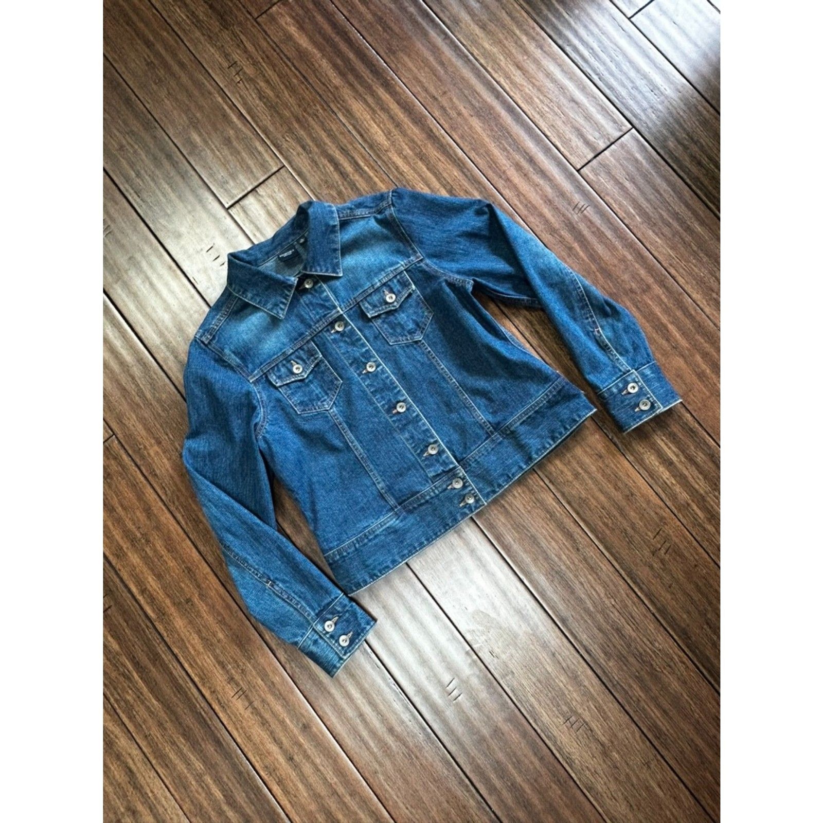 Sonoma Life+Style Denim Trucker Jacket Medium Blue 100% Cotton Jean Jacket M