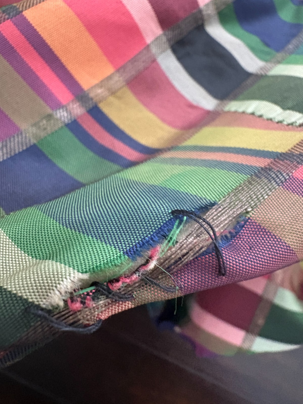 Vintage 1930s RARE Rainbow Silk Plaid Coat Mutton Sleeves Full Skirt Fancy Party