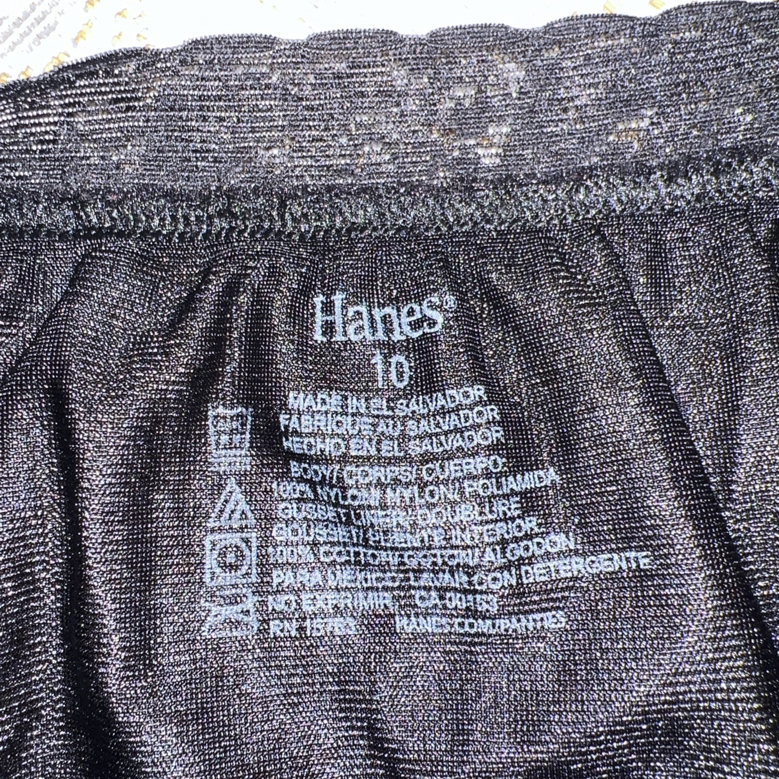 Vintage Hanes Her Way Nylon Panties NWOT Sz 10 3XL BLACK sissy NWOT