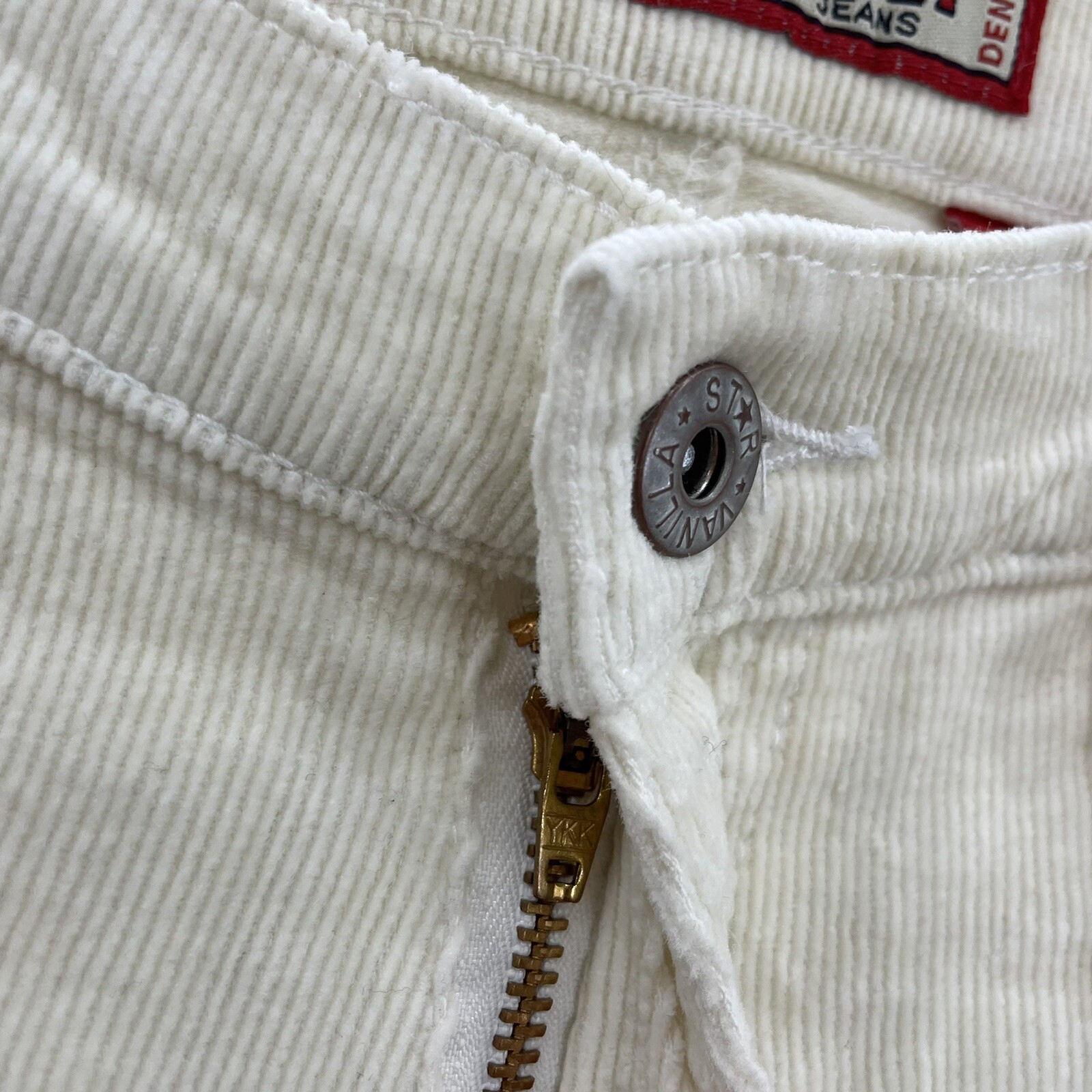 NEW NWT DEADSTOCK Y2K Vintage Corduroy Pants 12 14 31 32 White Cream Ivory Flare