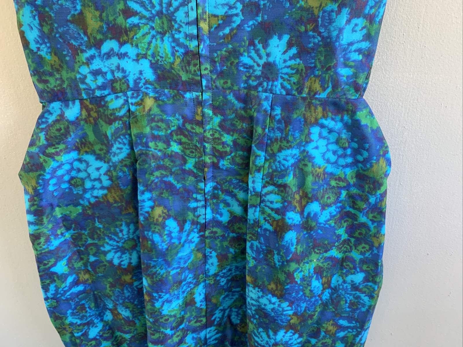 Vintage Mid Century 1950’s Wiggle Floral Silk Dress Couture ELAINE TERRY JRS