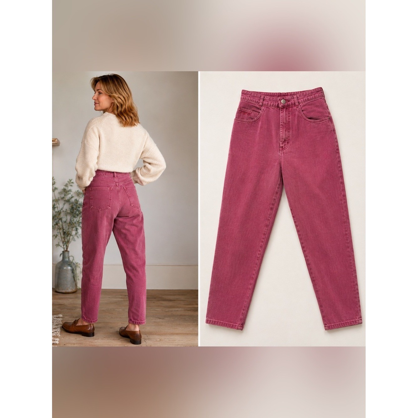 Vintage Roper Pink High Rise Mom Jeans Women’s Size 28 USA Made Western Retro