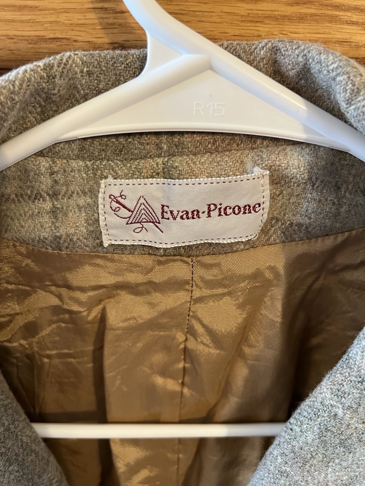 Vintage 90s Evan Picone Plaid Tweed Wool Blazer Jacket Academia Preppy