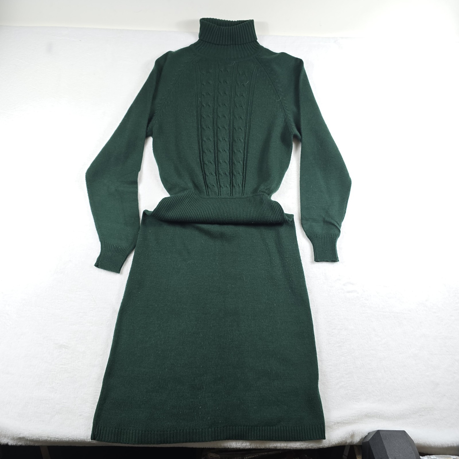Vintage Plain Jane by Sweet Baby Jane Green Turtleneck Sweater Dress Size Medium
