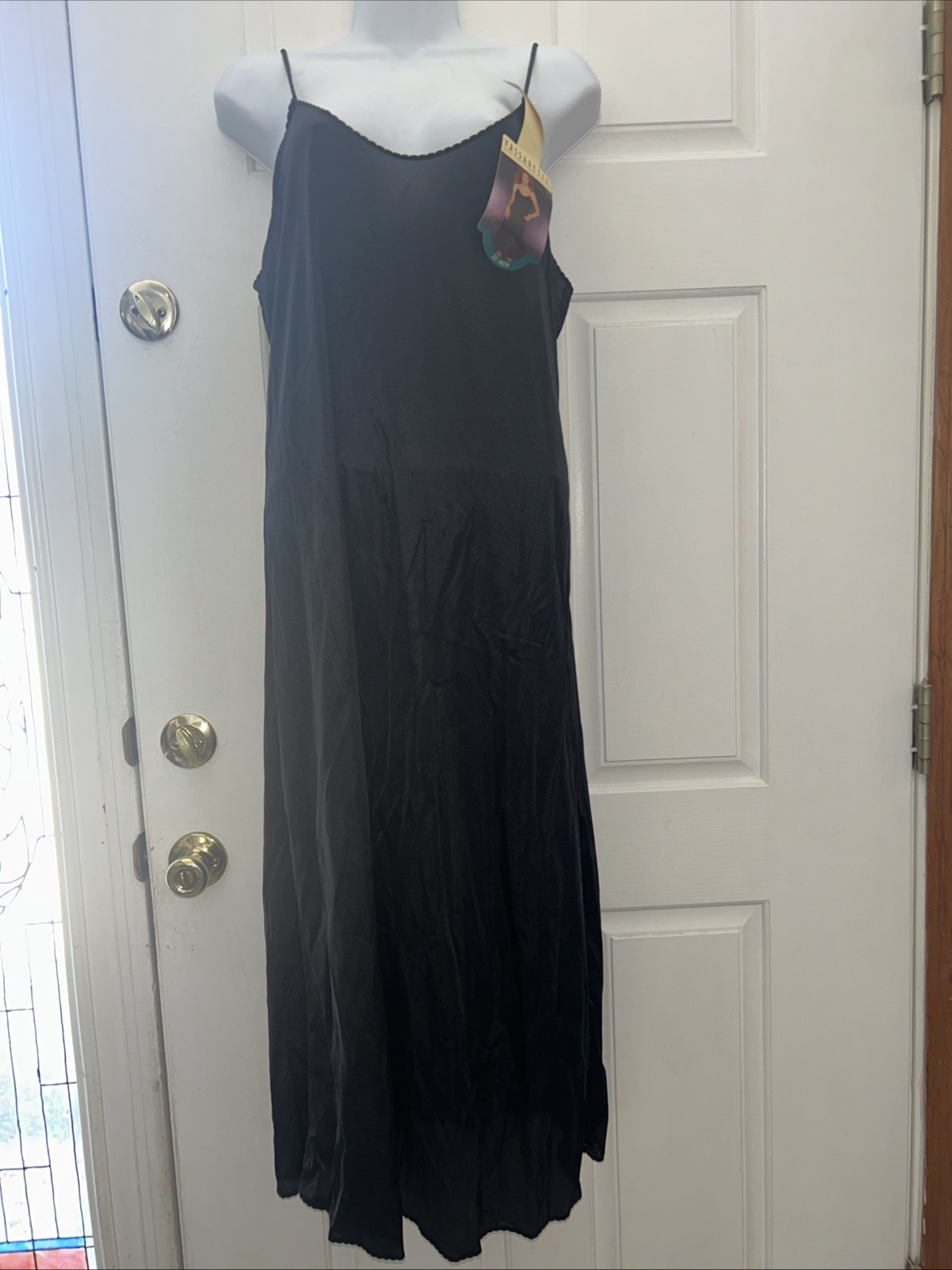 Vintage Vassarette Size 32 38/32 Black Full Slip Dress Adjustable Straps NEW!