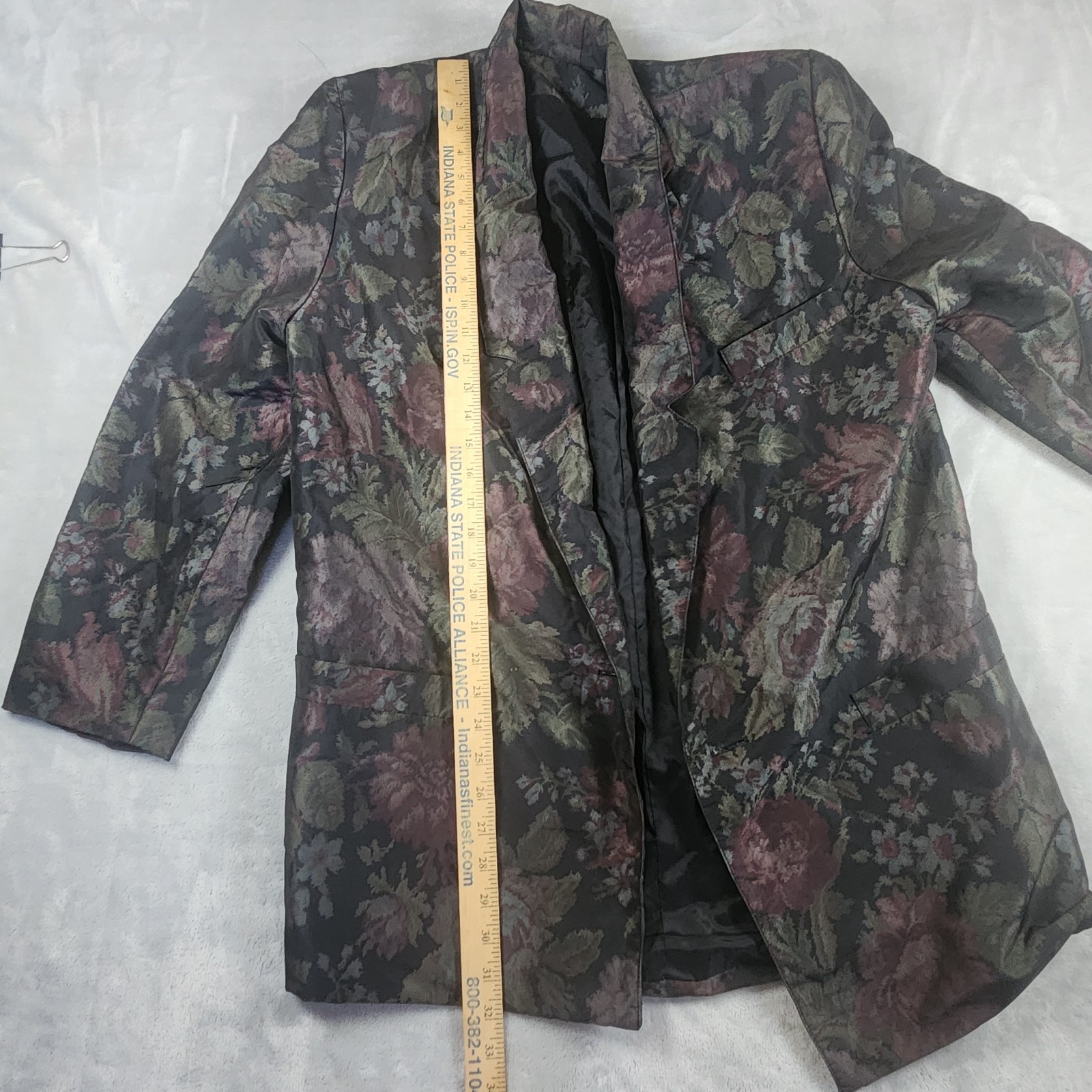 C’est Simon 80s Floral Women’s Blazer Jacket Retro Vintage Goth Rivival Size 6