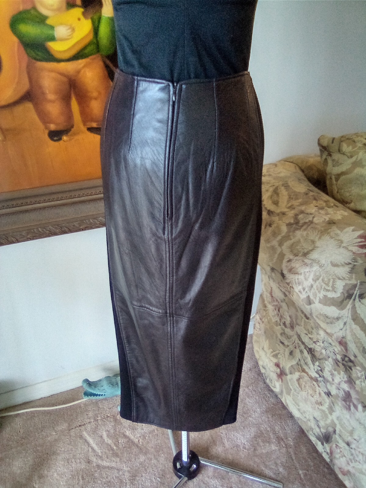 Vintage William B. For Henri Bendel NY Leather Skirt