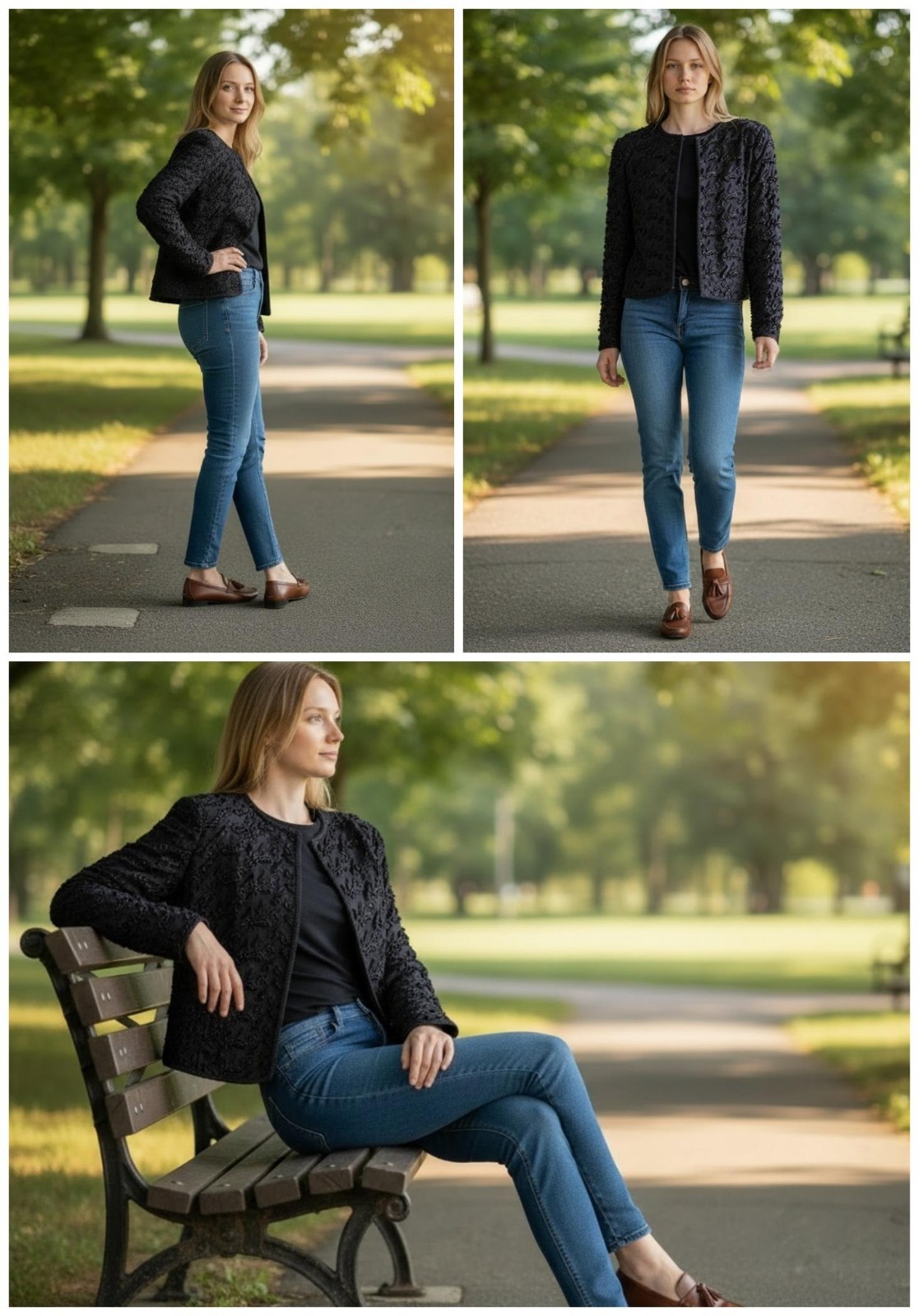 Vtg 80s Stenay Beaded Cropped Jacket M Fits L Black Devoré Paisley Open Evening