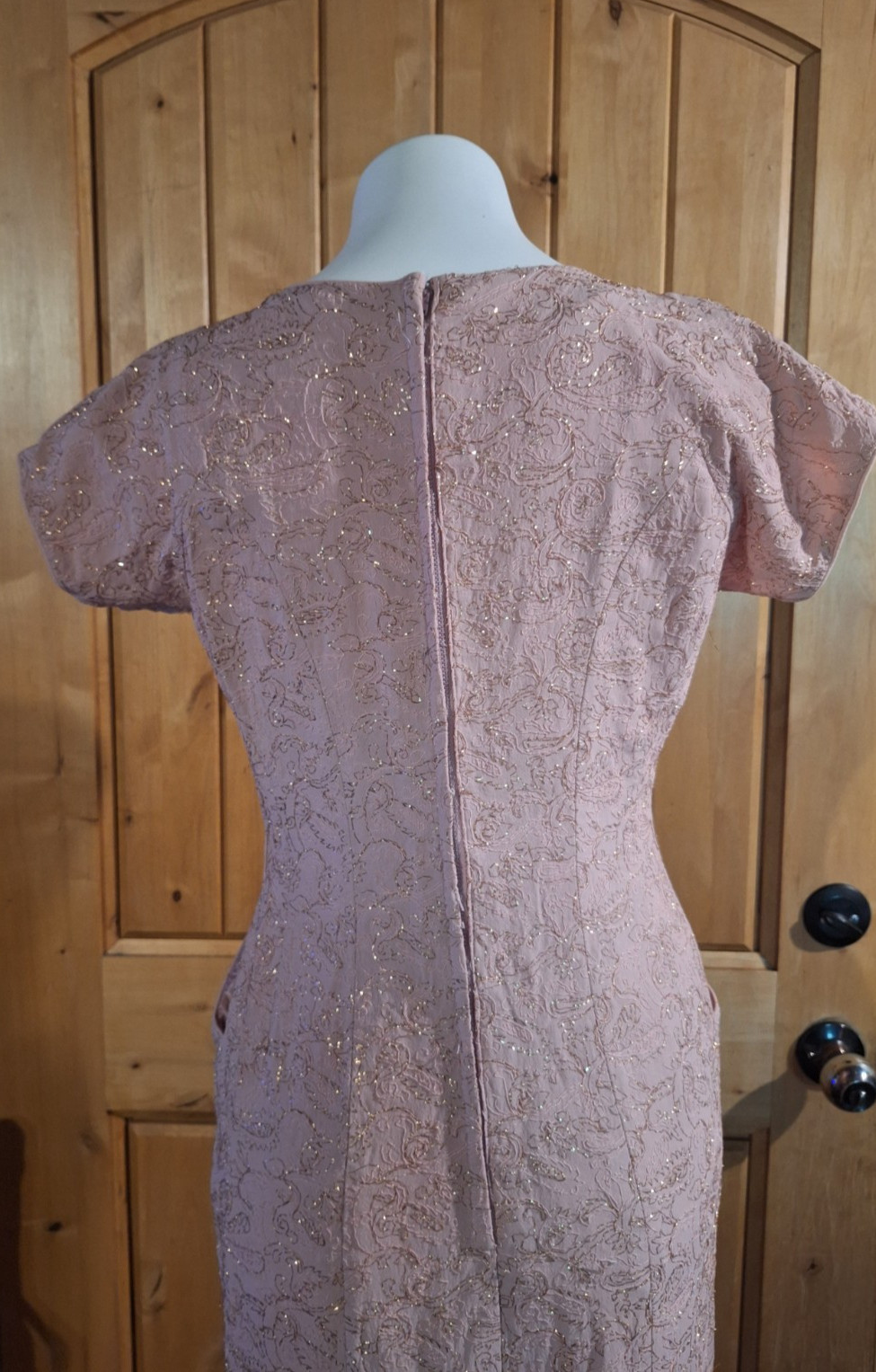 1950s Rose Gold Wiggle Dress *Wounded Bird* Pin Up Rockabilly