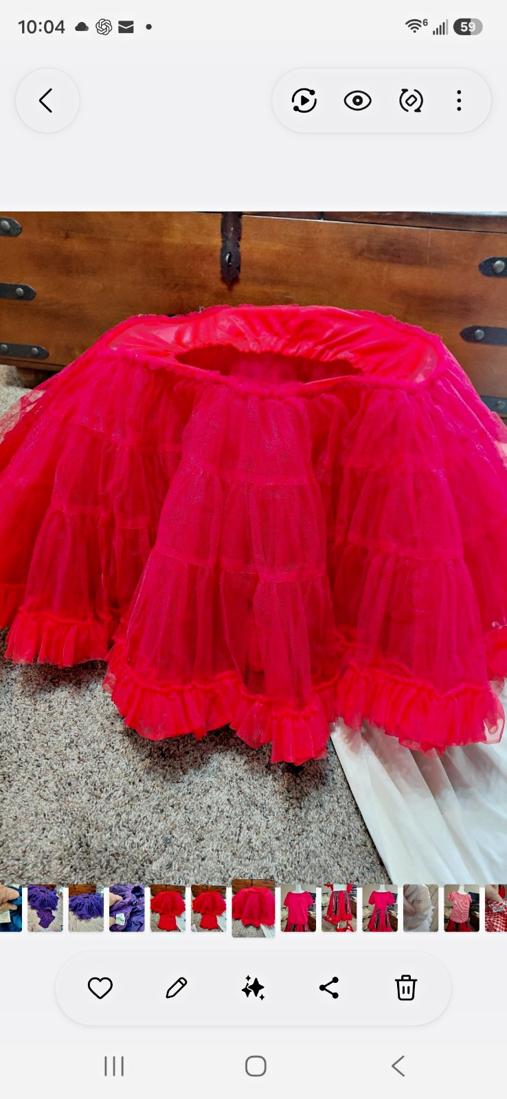Vintage Malco Modes Red Square Dance Petticoat & Pettipants Set Size L 3 Layers