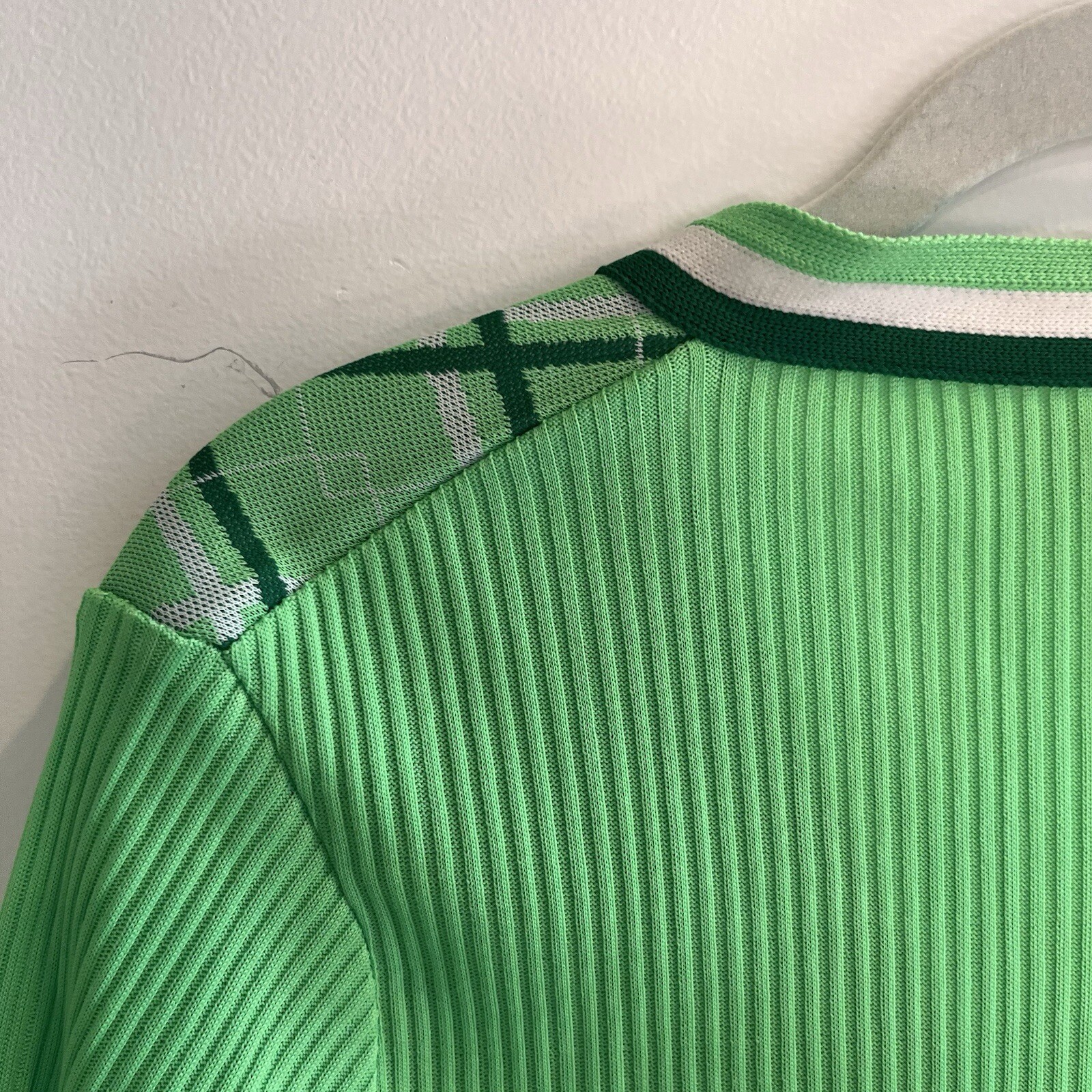 Vtg 60s 70s Green Argyle Cardigan Knit Check 5-6 Women’s Aspirations Preppy Flaw