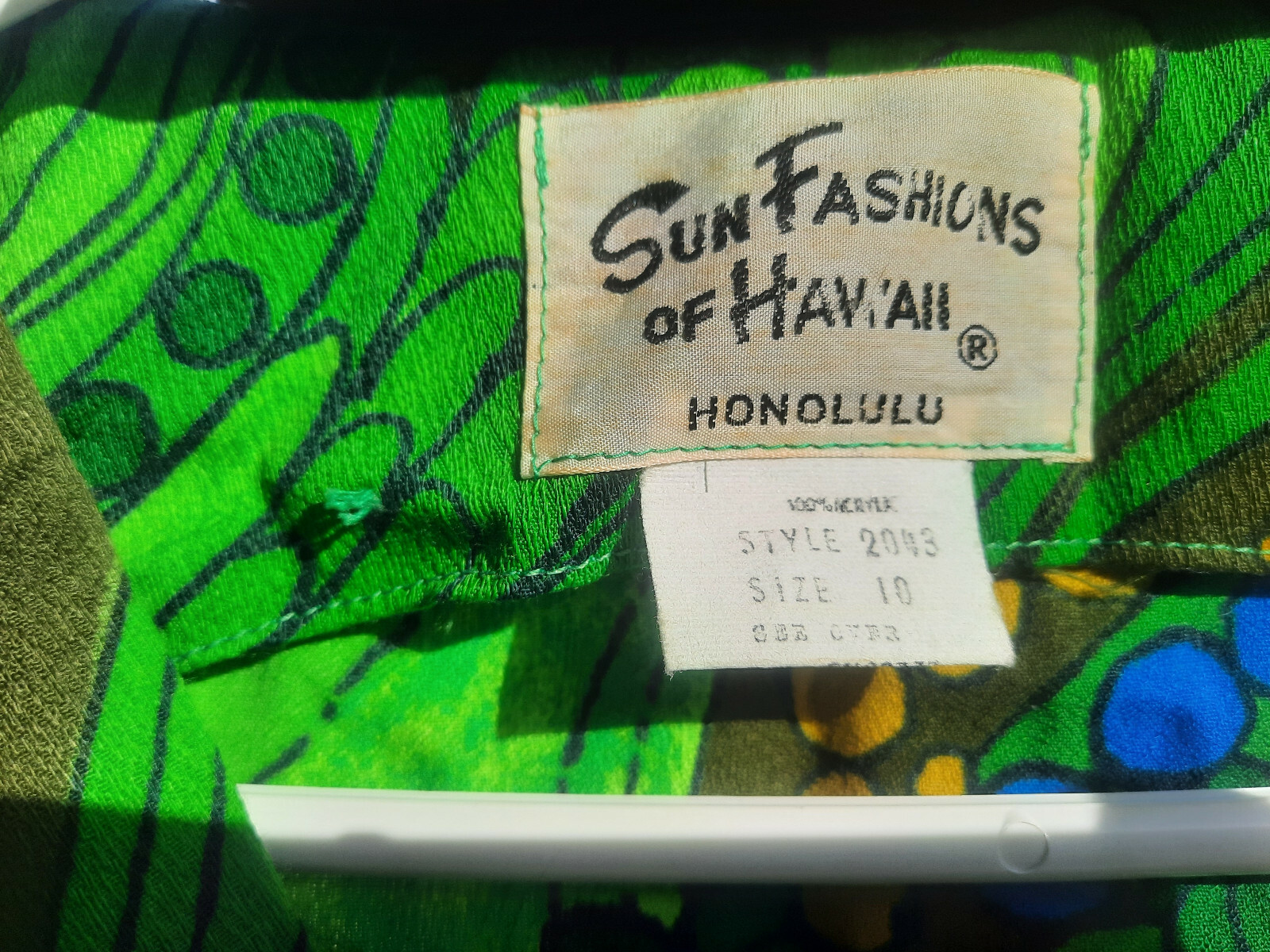 Vintage Sun Fashions Hawaiian Dress style#2043