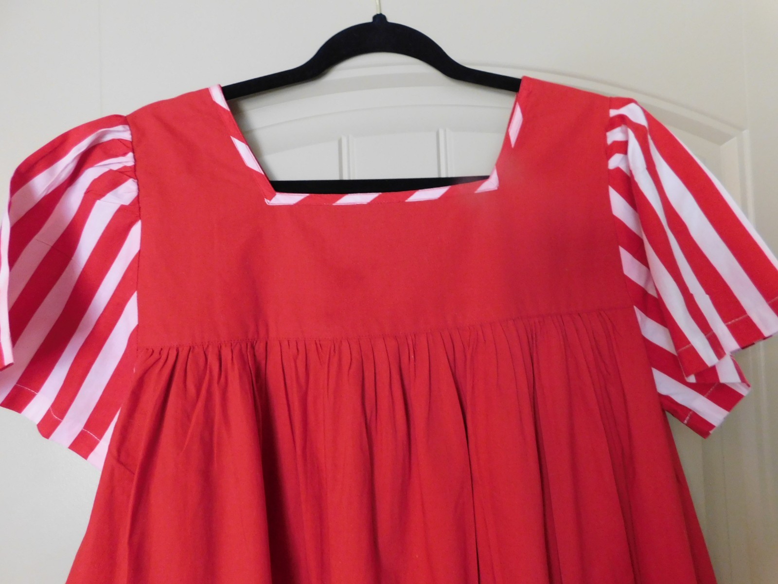 Vintage Women’ Dress Sea Wind Mumu 1980’s Beach Mumu Red White Blue Beach Dress