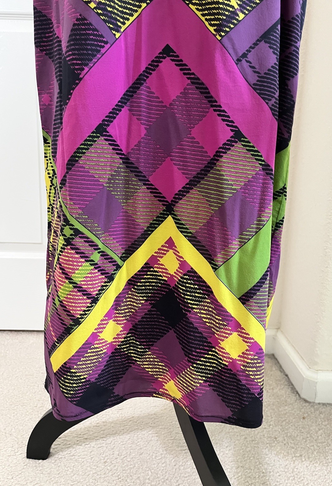 Vintage GIANNI VERSACE Couture Multicolor Silk Dress, Made In Italy