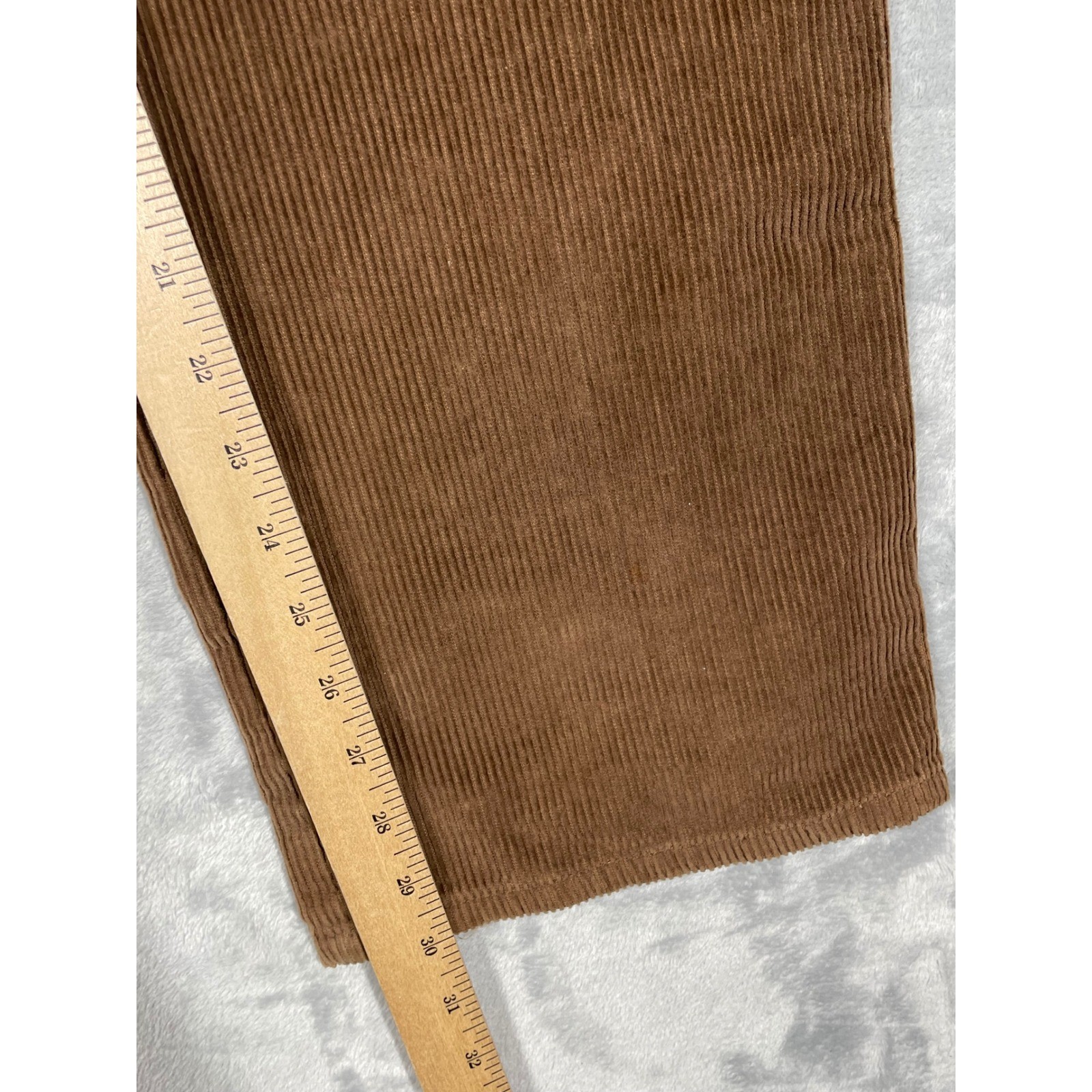 Vintage Joujou Brown Wide Wale Corduroy Button Fly Straight Leg Pants 3/4 52-274