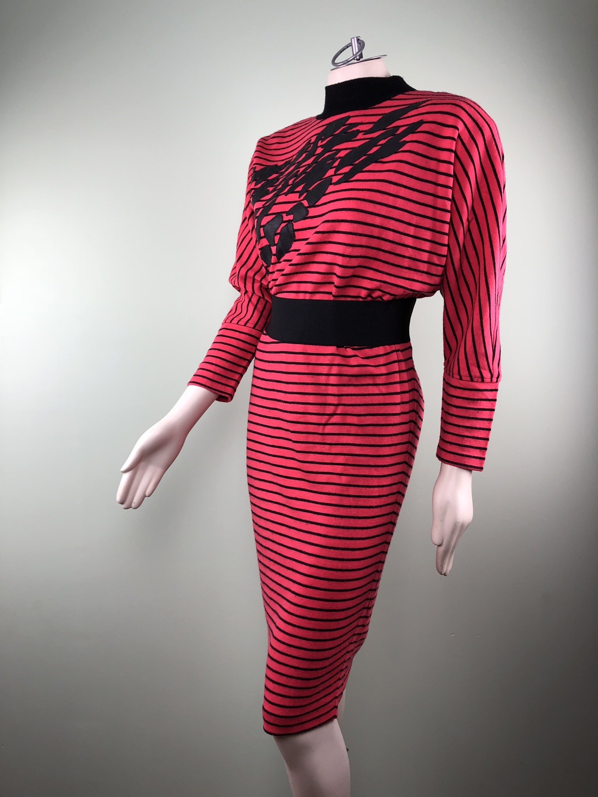 Vintage AVANT GARDE Frisson PARIS Wool Knit Sweater Dress 80s 90s 42 S M L 4 6 8