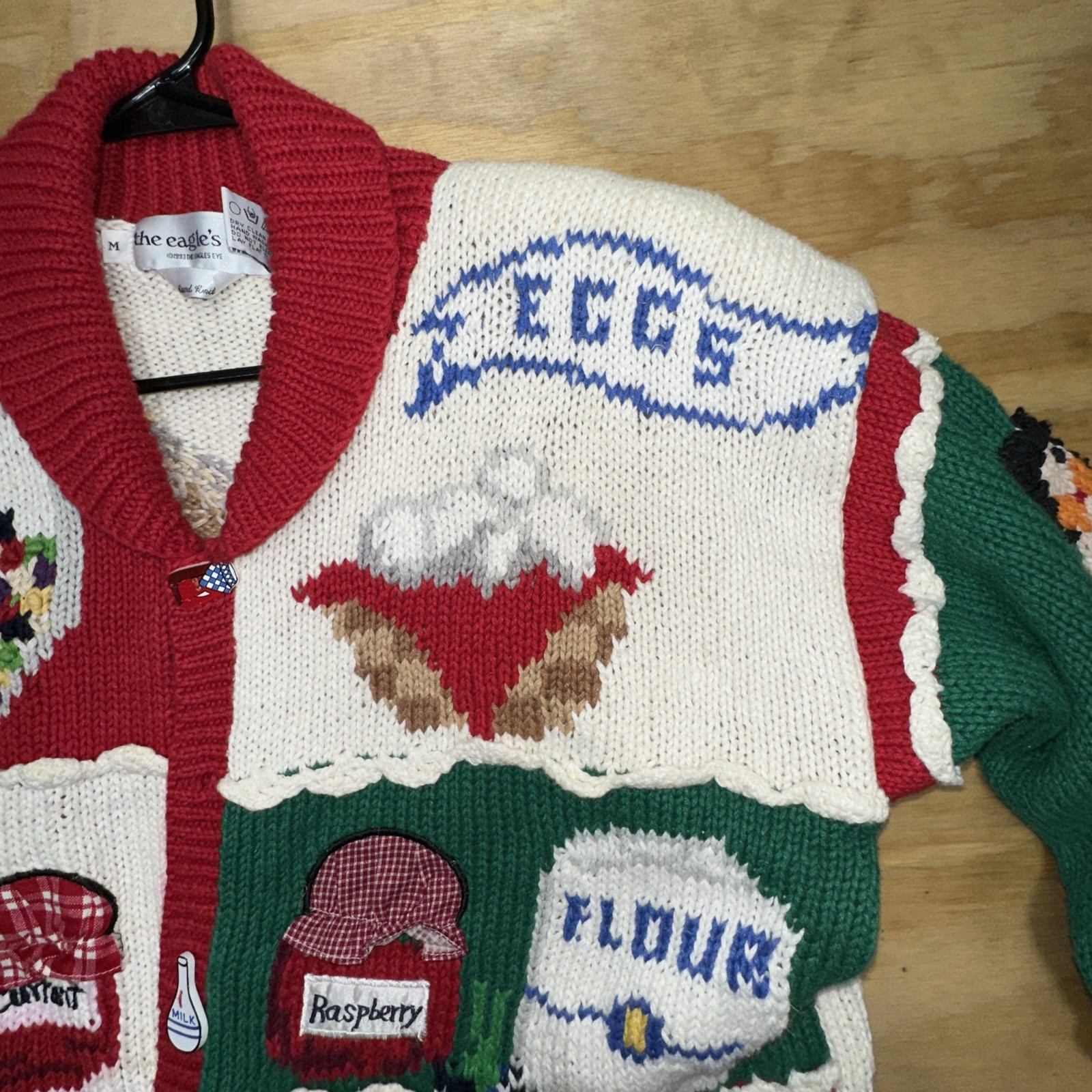 Vtg 1993 Sz M The Eagle’s Eye Birchs Country Store Hand Knit Cardigan *See Pics