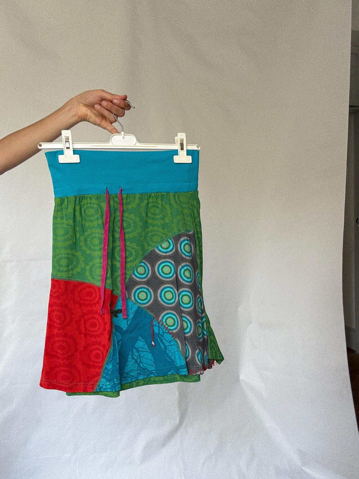 Eclectic Desigual Cotton Skirt with Vibrant Patterns and Patchwork – Bohemian St
