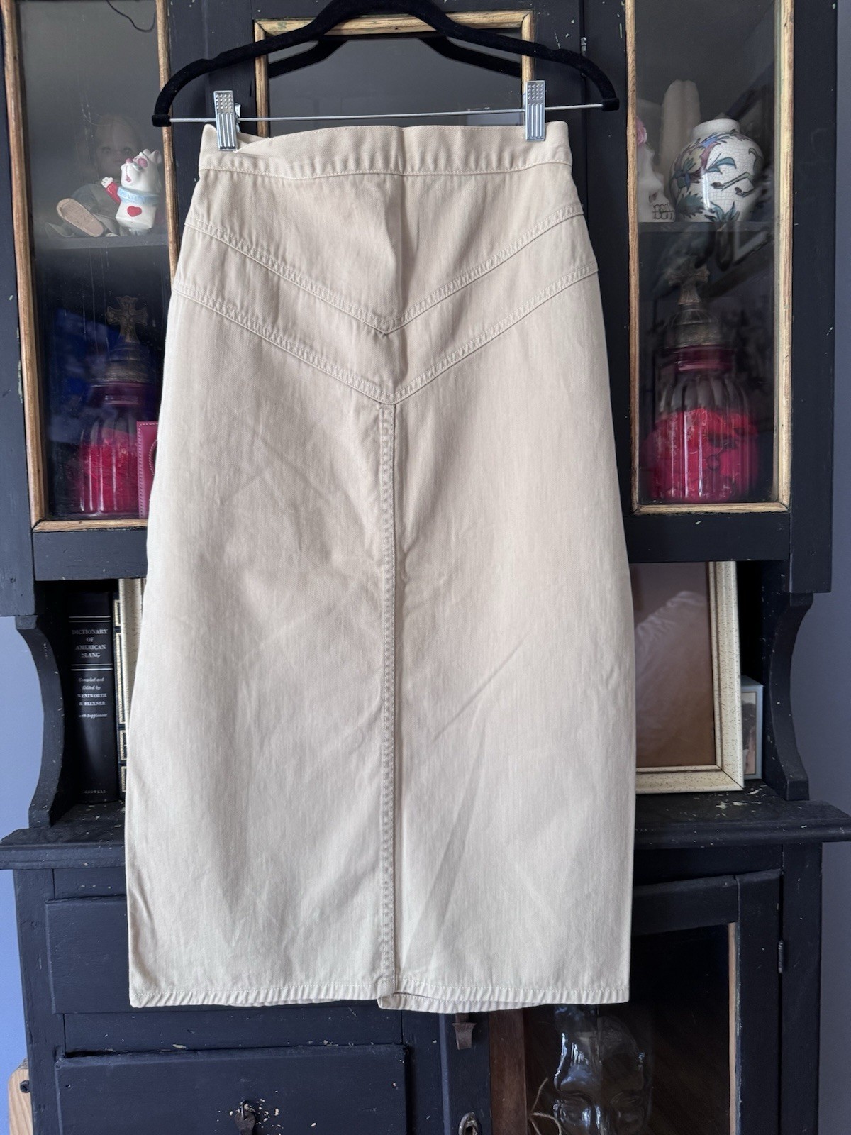 VTG 1980’s Women’s Paris Blues Tan Long Skirt Size 11 Fits Small