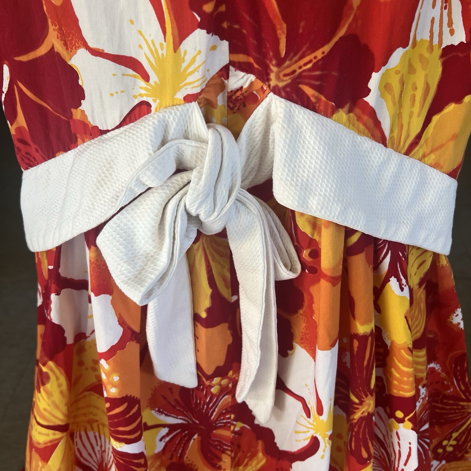1950s Vintage Alfred Shaheen Hawaiian Maxi Wiggle Dress With Train 27w