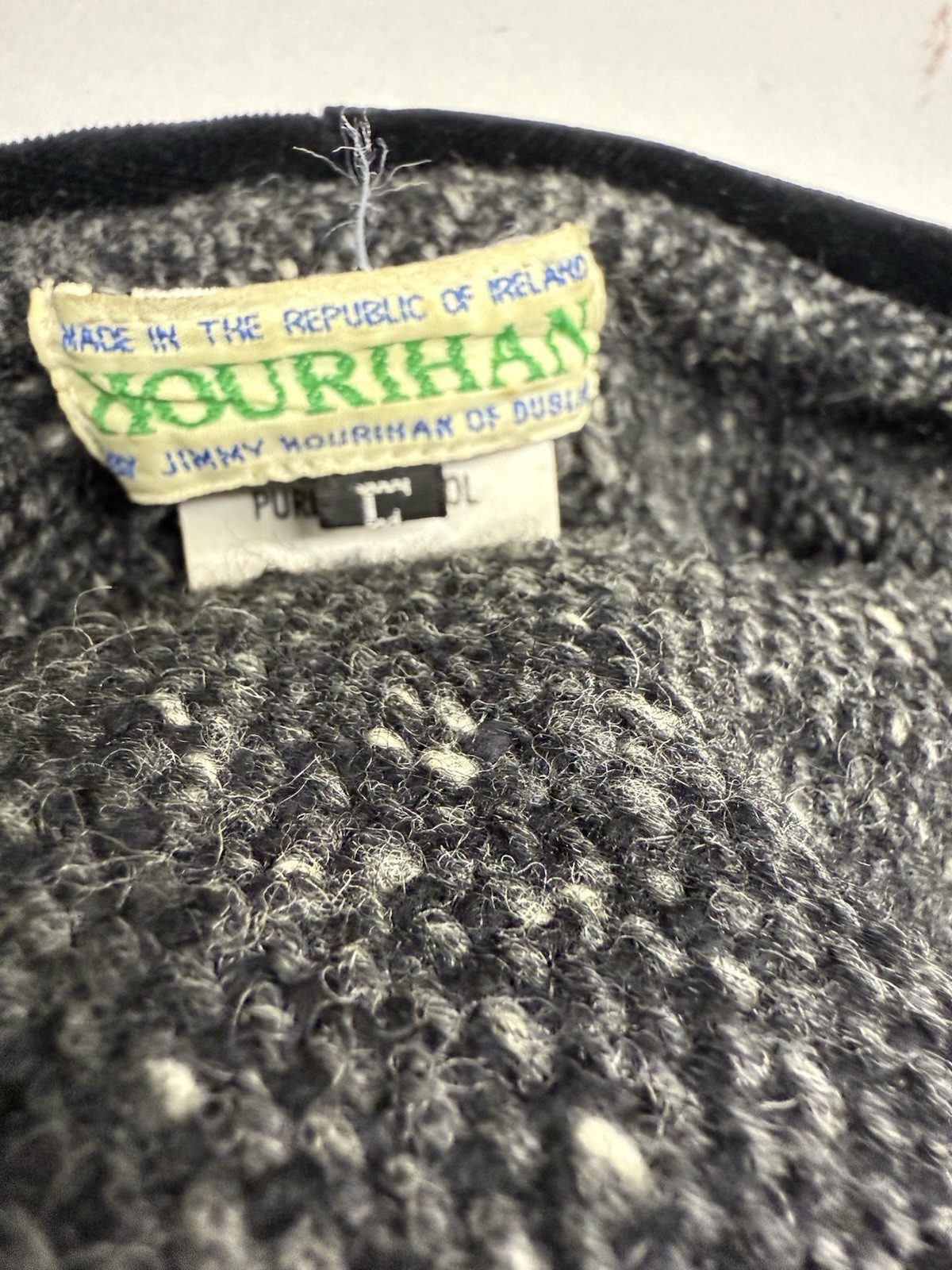 Vintage Jimmy Hourihan Gray Wool hooded cape.Black velvet hood lining. Sz F