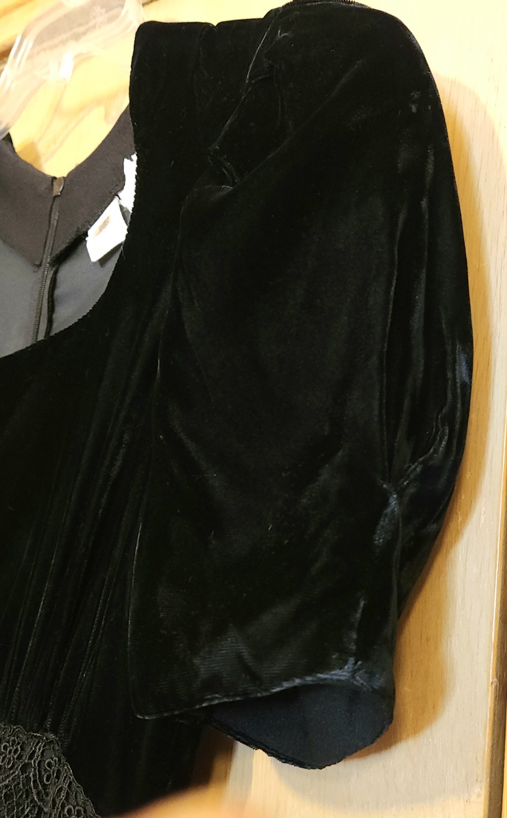 Vtg Southeastern Opera Dress Size 0 Black Velvet Crepe Skirt Lace A-line Maxi