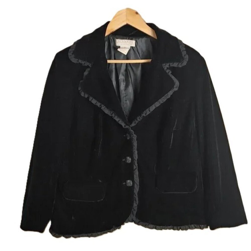 Vintage Velvet Jacket Dark Academia Blazer Black hi Studio Johnathan Martin 12