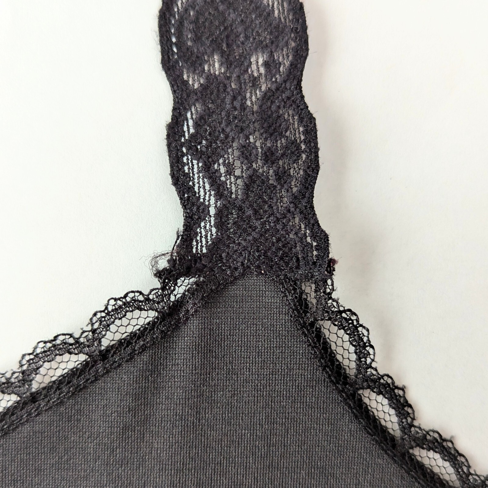 Vanity Fair 36 / 20″ Full Slip Black Princess Seams Made in USA Stretch Straps