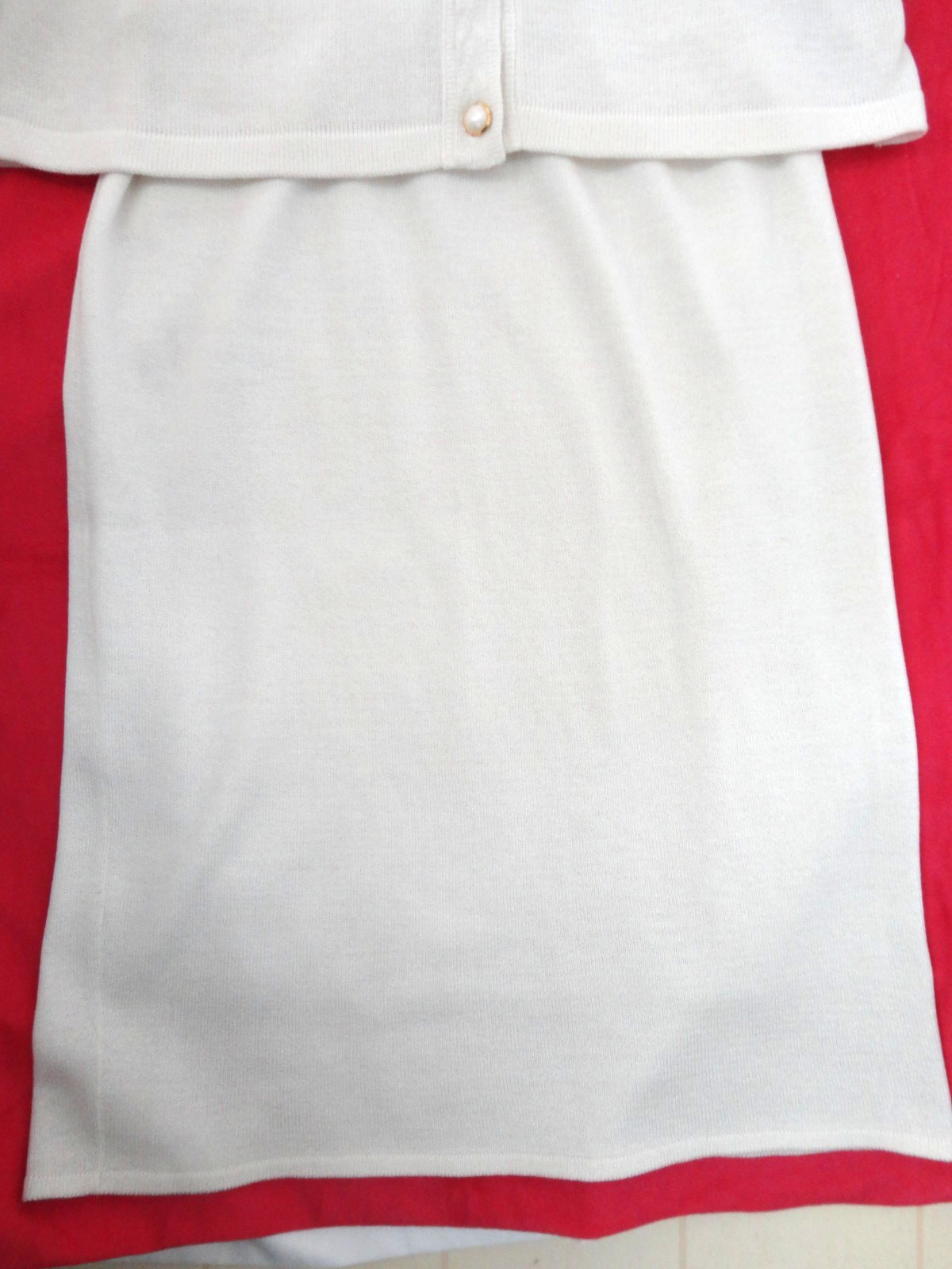 VINTAGE LADIES TAGGED VERONICA SIZE 14 WHITE KNITTED 2 PC SUIT DRESS OLD MONEY