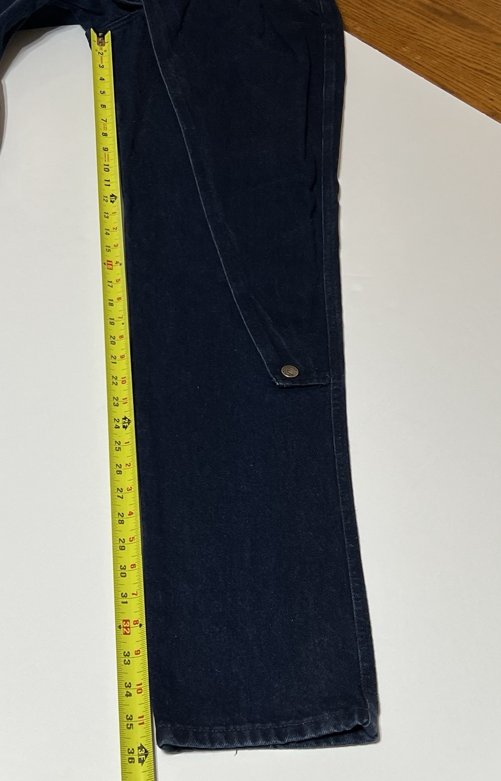 Vintage Rocky Mountain Jeans Women’s Tag 11/30×36 (26×36) Cross Over Flaps Blue