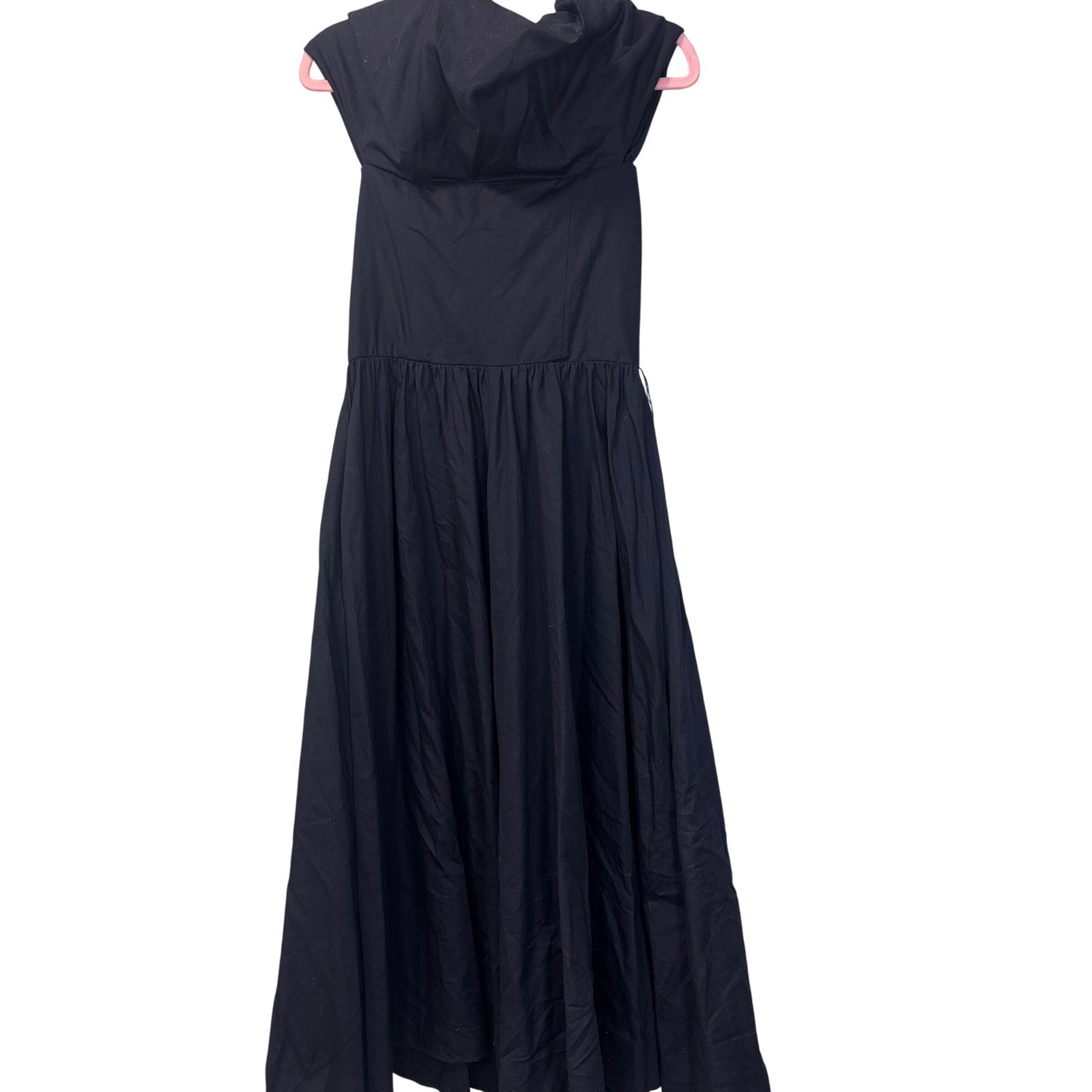Victor Costa at Home VTG Navy Cotton Maxi Dress Button Front Fit & Flare Medium