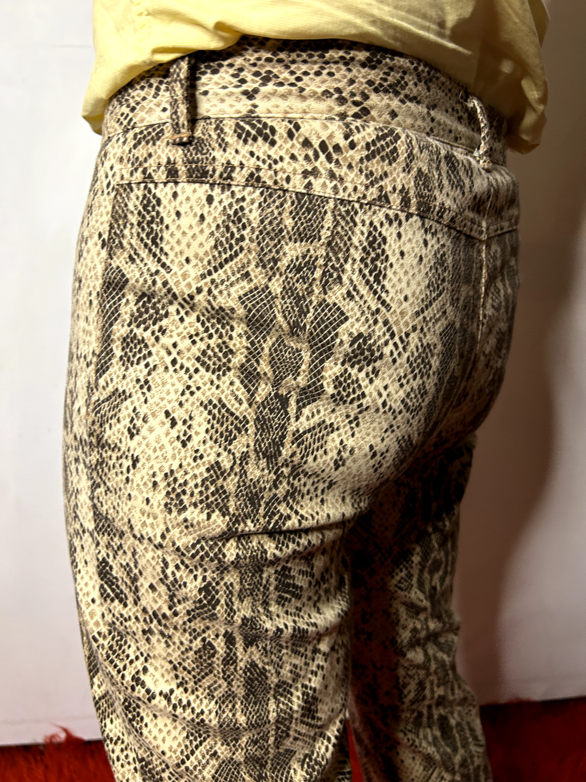Vintage Australian WESTCO Snakeskin Print Flare Pants Glam Metal Stagewear W33/L