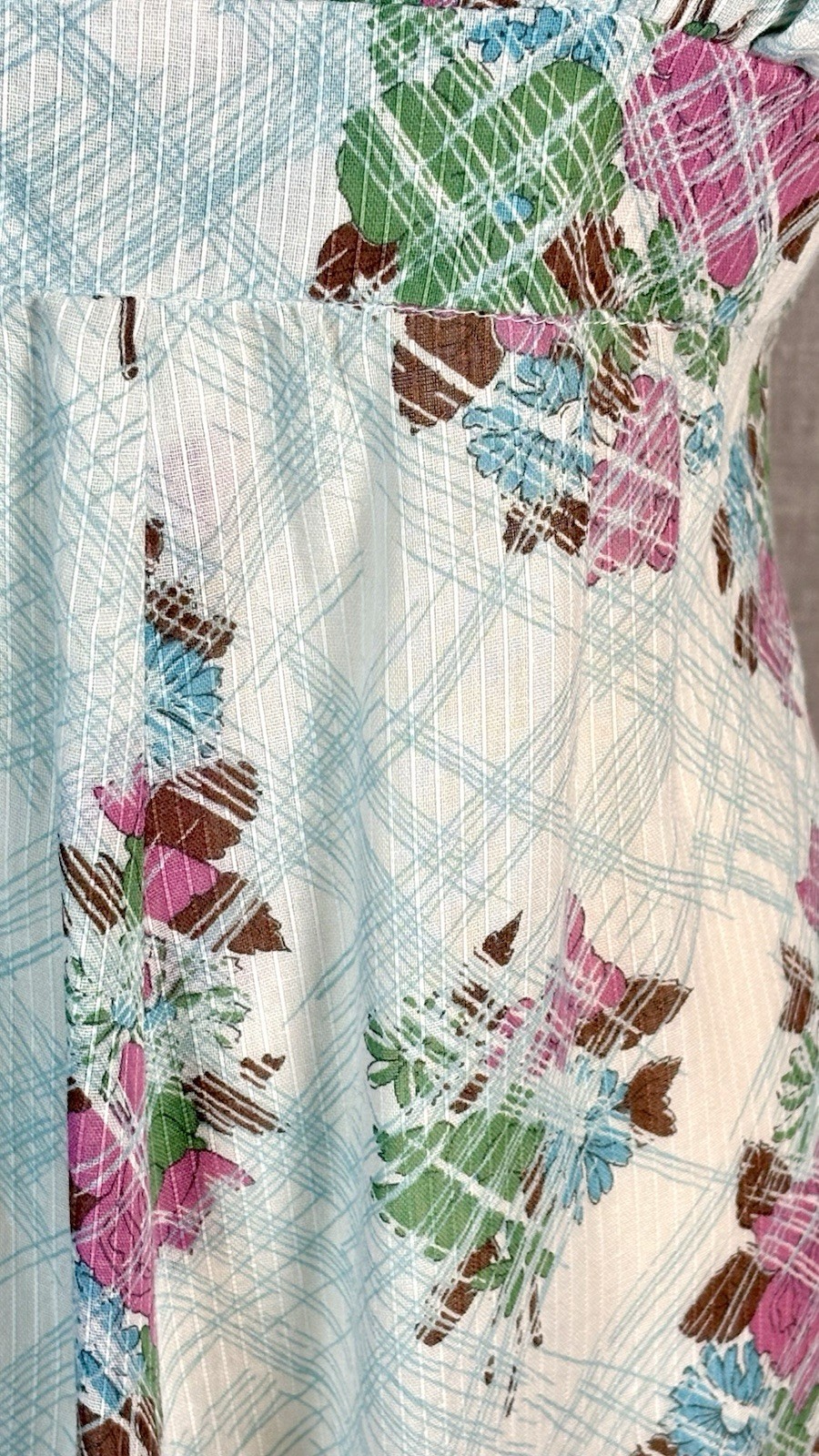 Vintage 70’s White Halter Maxi Dress Floral Backless Boho Hippie Size XS Small