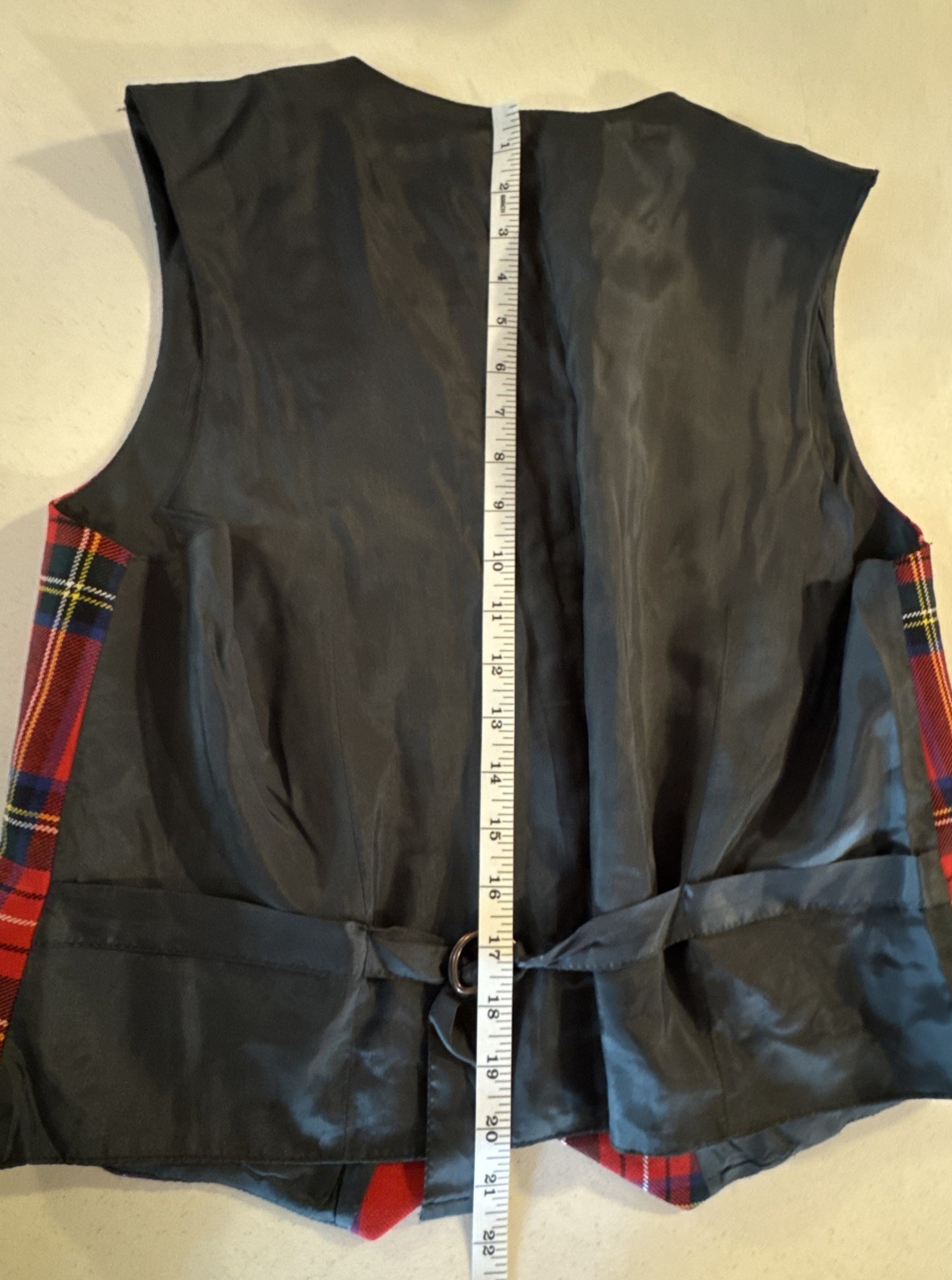 Vtg James Pringle Weavers Wool Vest Royal Stewart Tartan Scottish Clan Size 16