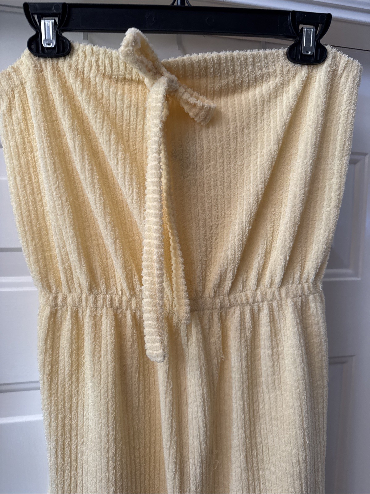 Vintage JC Penney Loungewear Yellow Terry Cloth Long Jumpsuit/Romper Size S