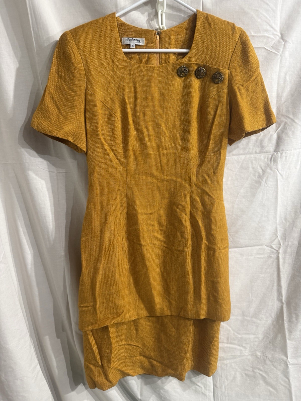 Depeche Mode Yves Cossette Dress Women Size 6 Vintage 80s Layered Decorative