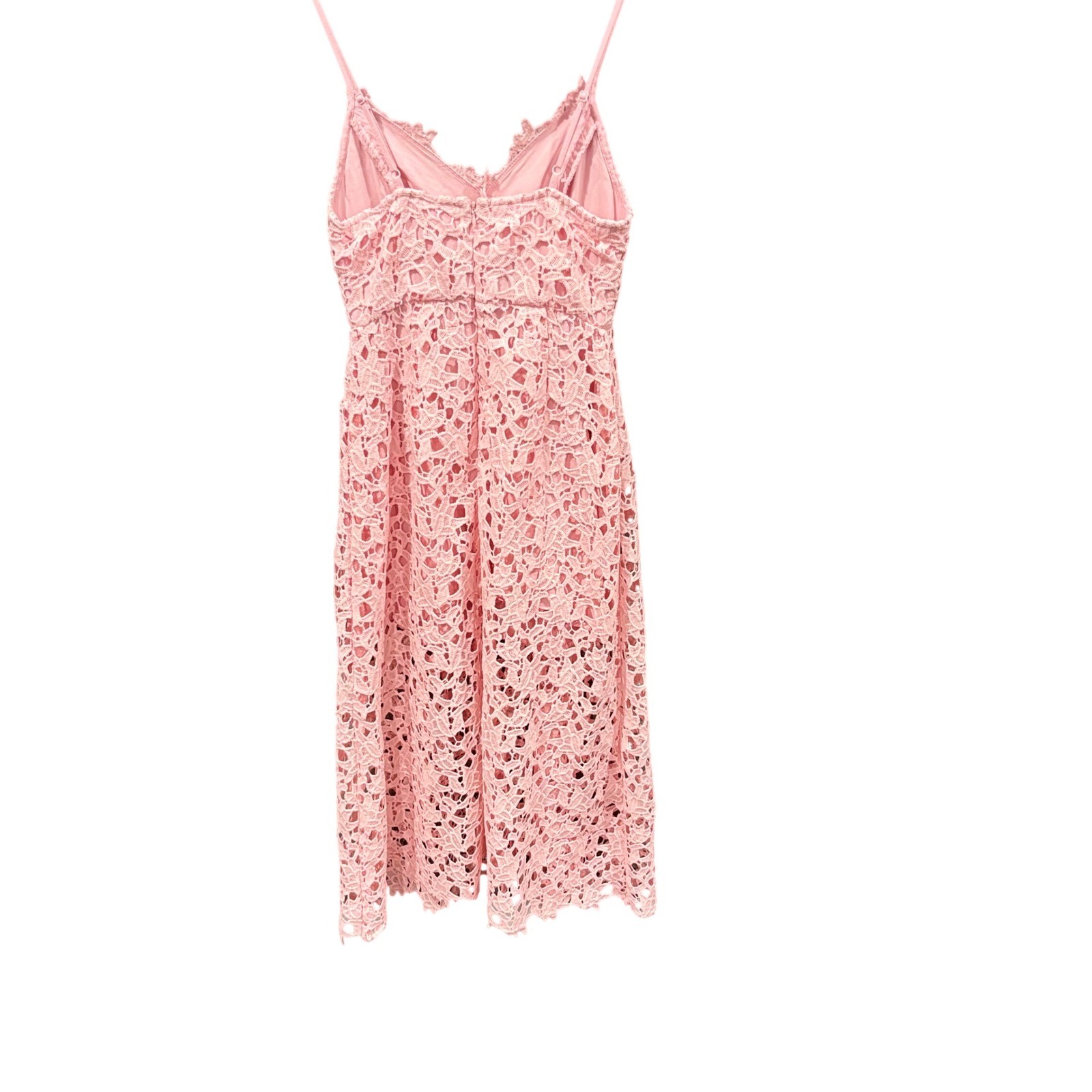 Autumn Wedding Guest Dress Lace Midi Fit Flare Cami Blush Pink ASTR the Label Sm