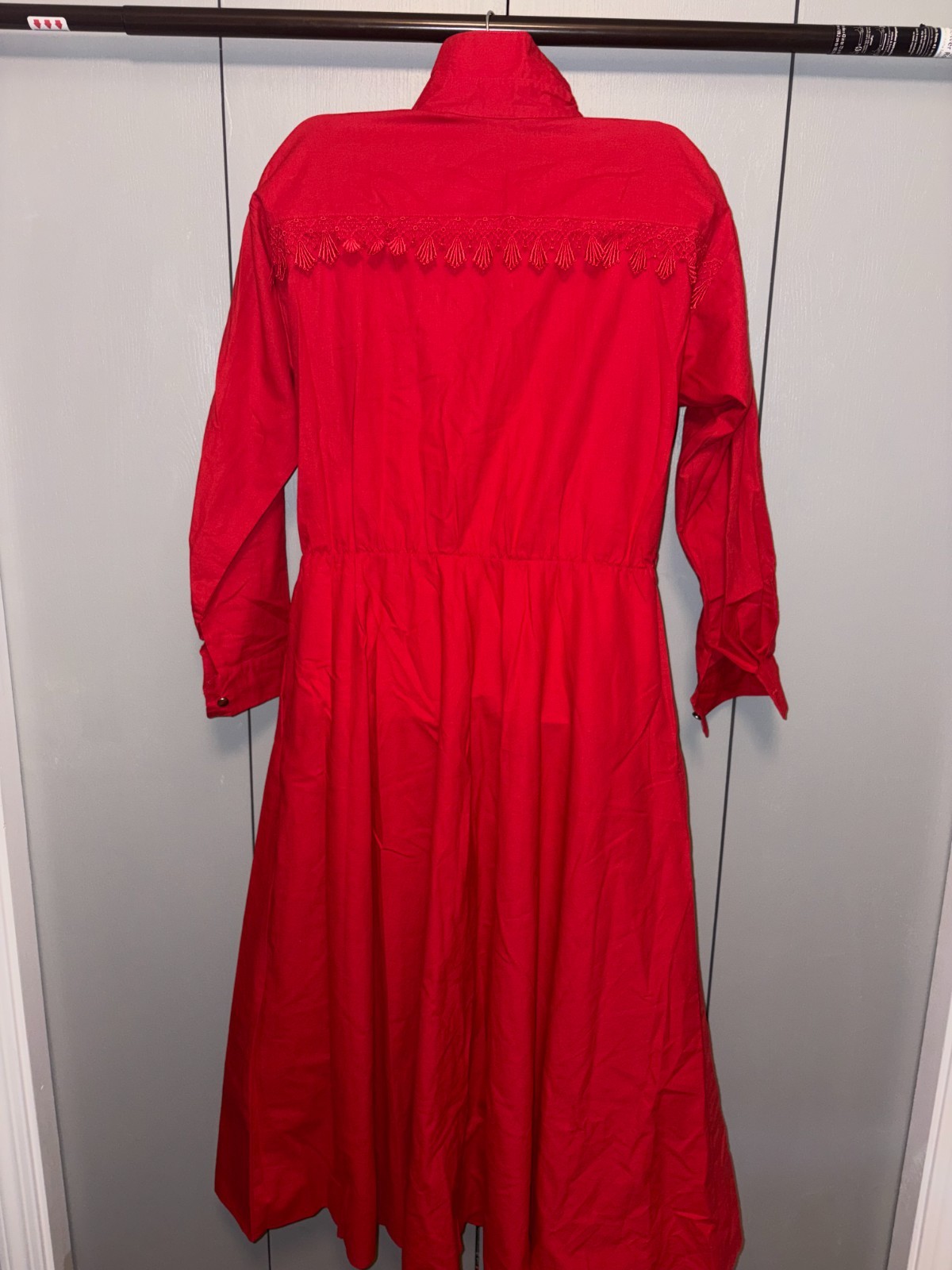 VTG Lilia Smith Smitty Dress Rodeo 11 12 Lace Country Western RED Silver Button