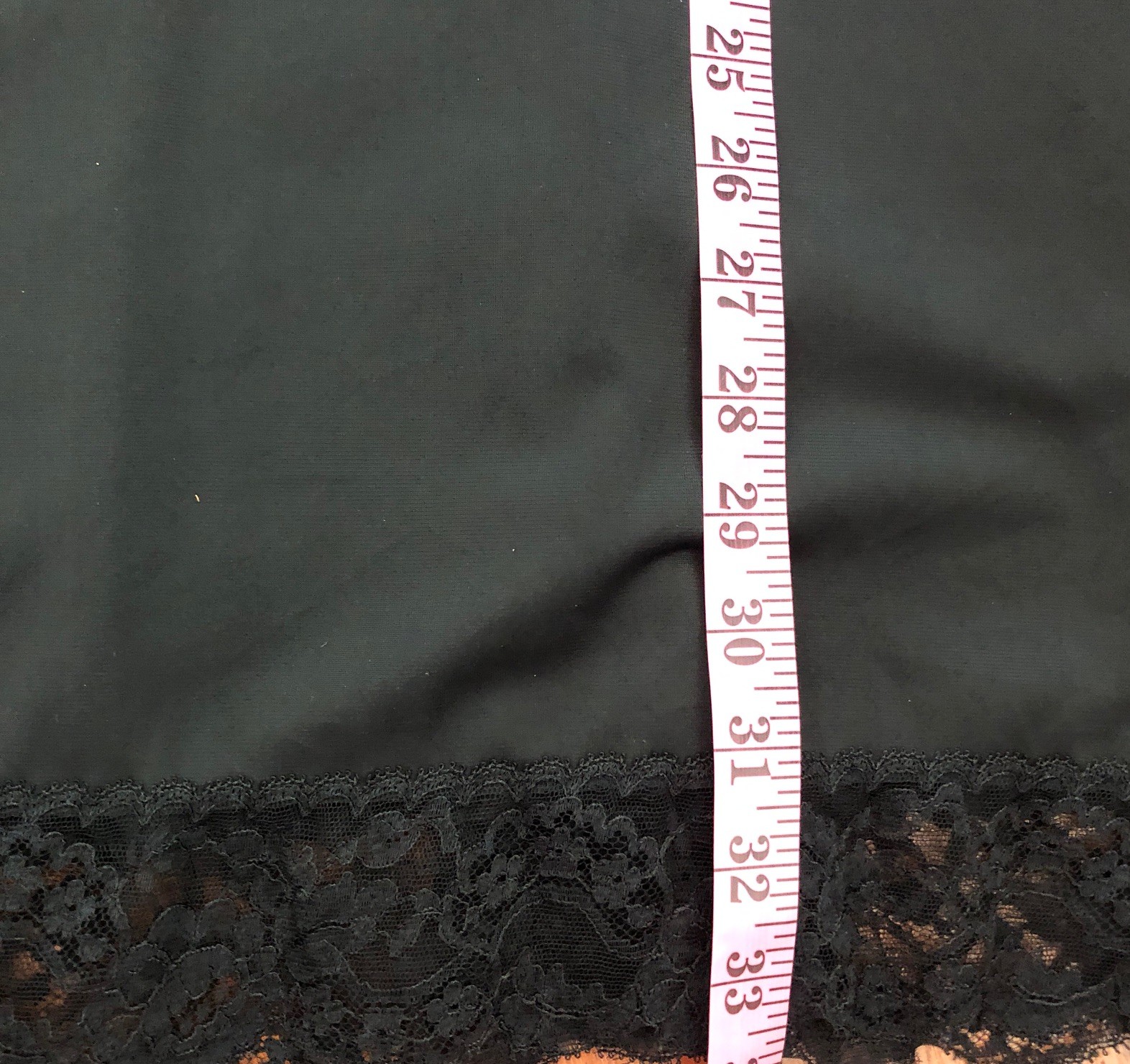 Vintage Gossard Artemis Full Slip Adj Straps Nylon Lace Black Negligee Size 32