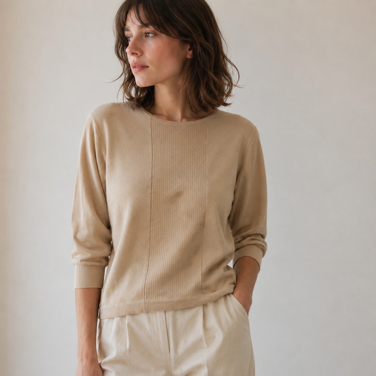Vintage Burberrys Women Sweater Medium Beige Cashmere Pringle Old Money