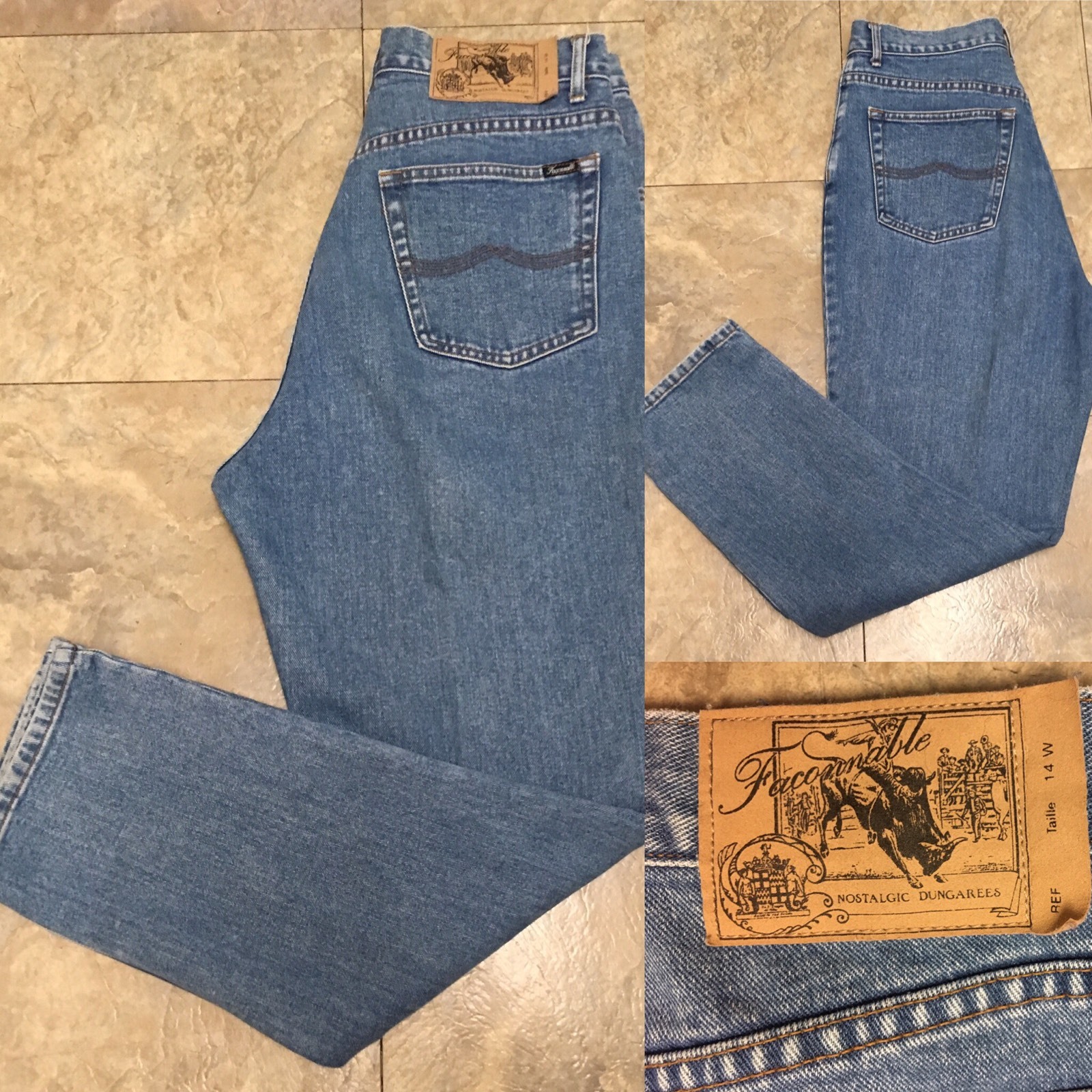 Vintage Faconnable Jeans High Waisted Mom Jeans Tapered Leg Size 14 33 in Waist