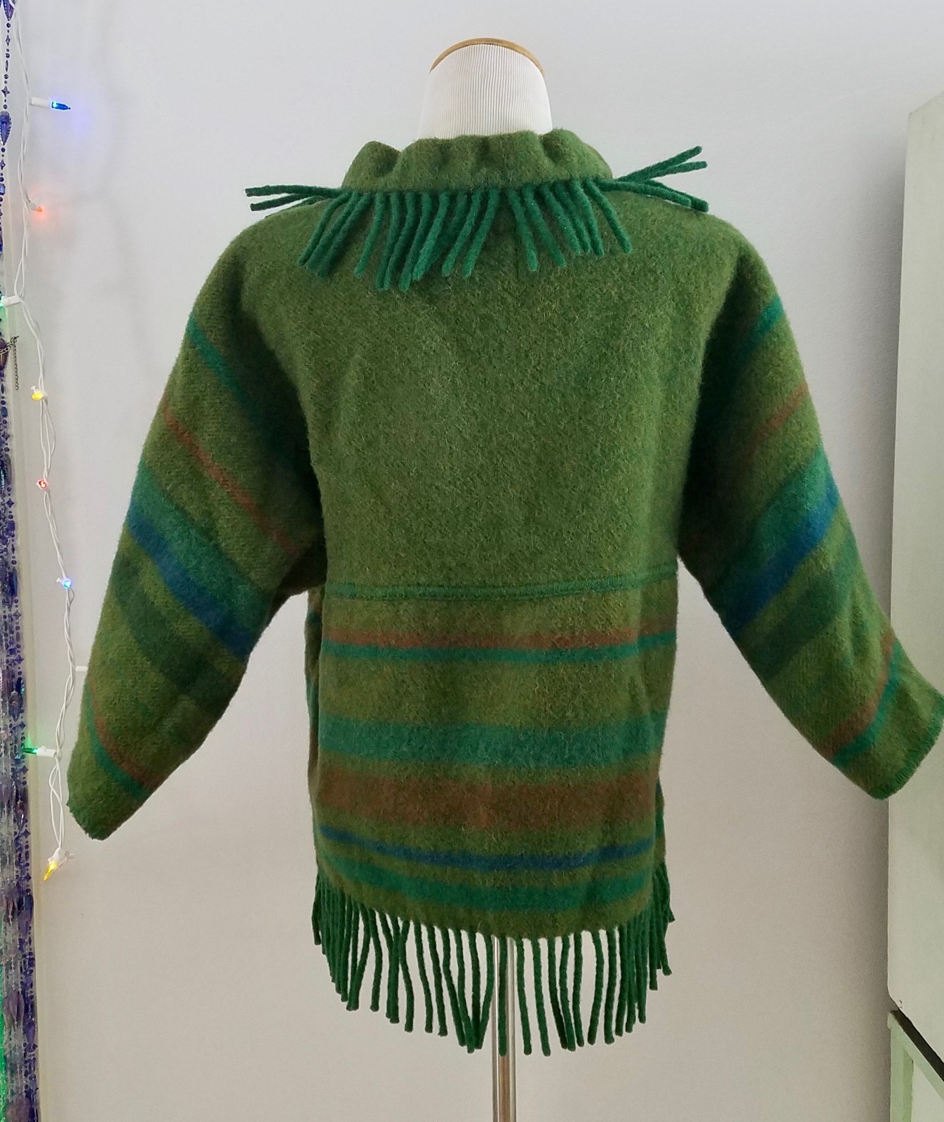 Vtg 60s-70s Lapp Lander Nordic Felted Wool Striped Sweater w/Fringe – Sz M/40