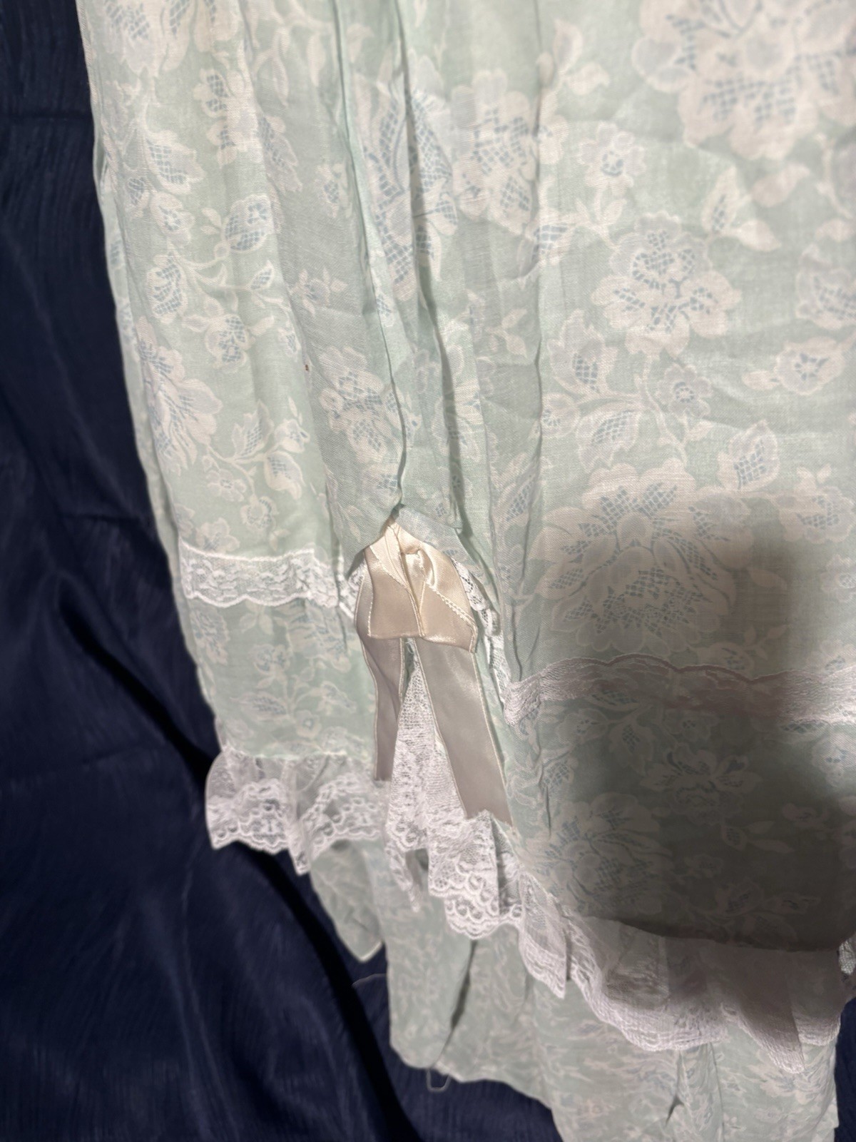 Gunne Sax by Jessica McClintock 1980s Blue Prairie Lace Ruffle Dress 5 New