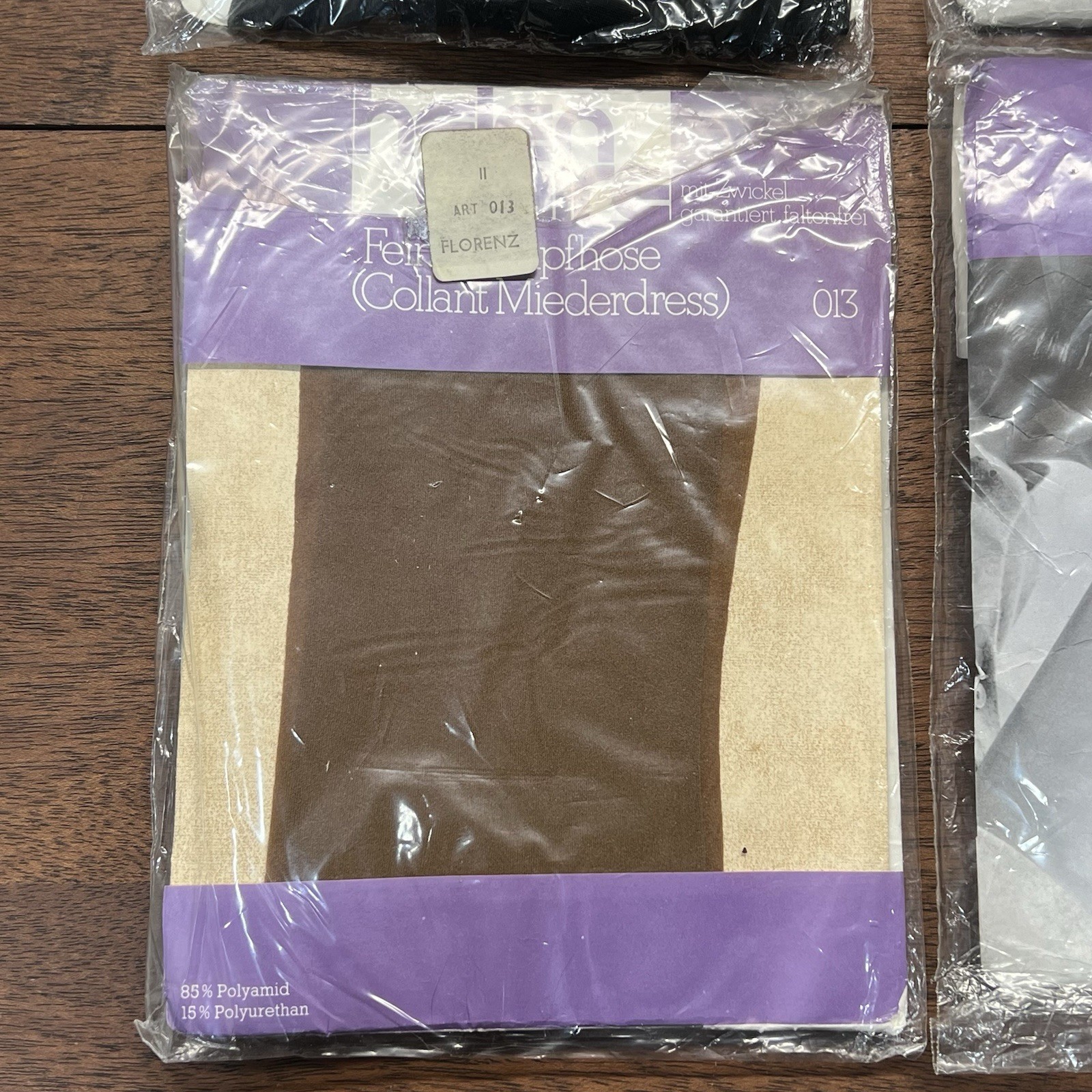 Lot of 4 Vintage Sheer Pantyhose Mixed Sizes & Colors New 3 Tan 1 Black