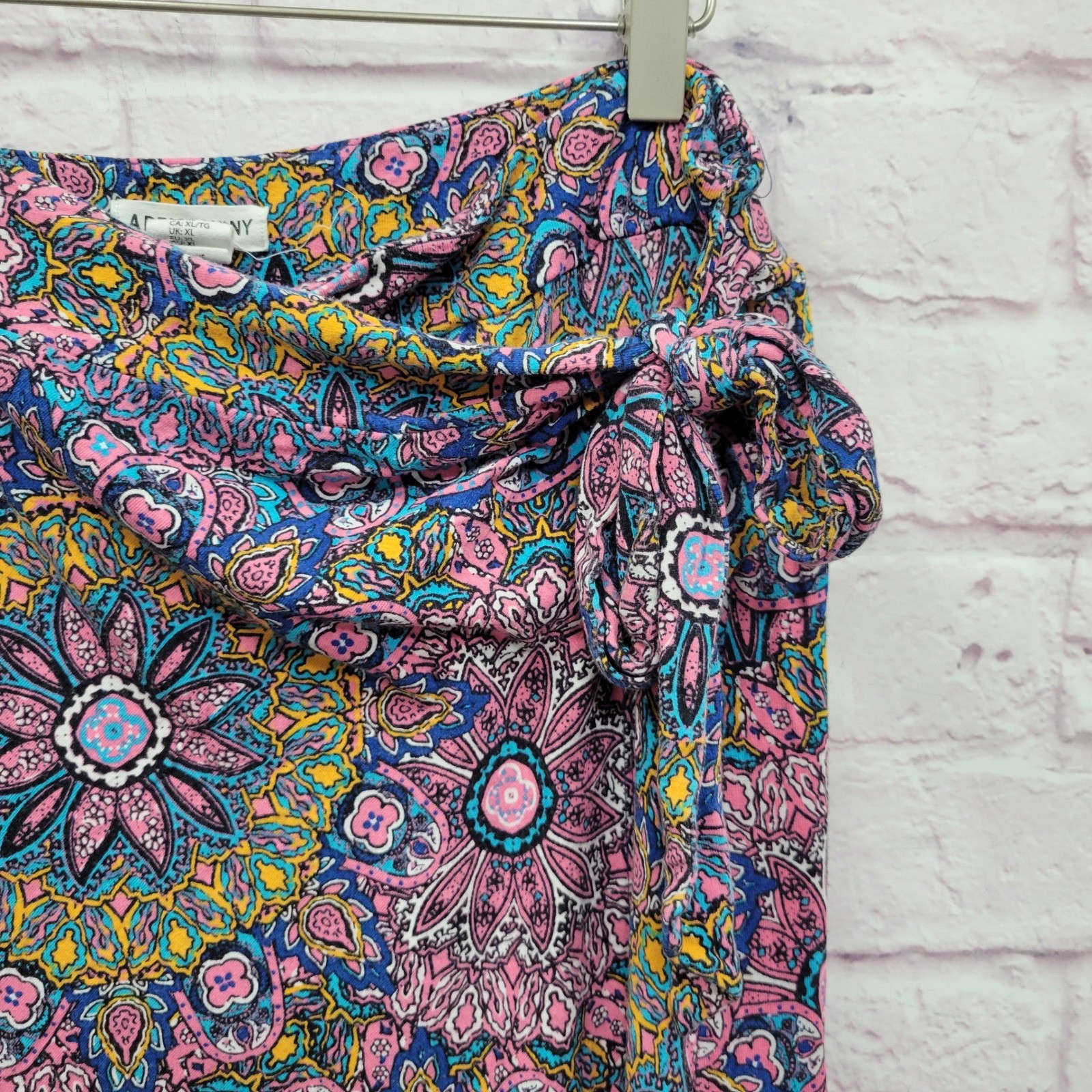 Artisan NY Mandala Paisley Floral Boho Maxi Skirt XL Stretch Tie Festival Indie